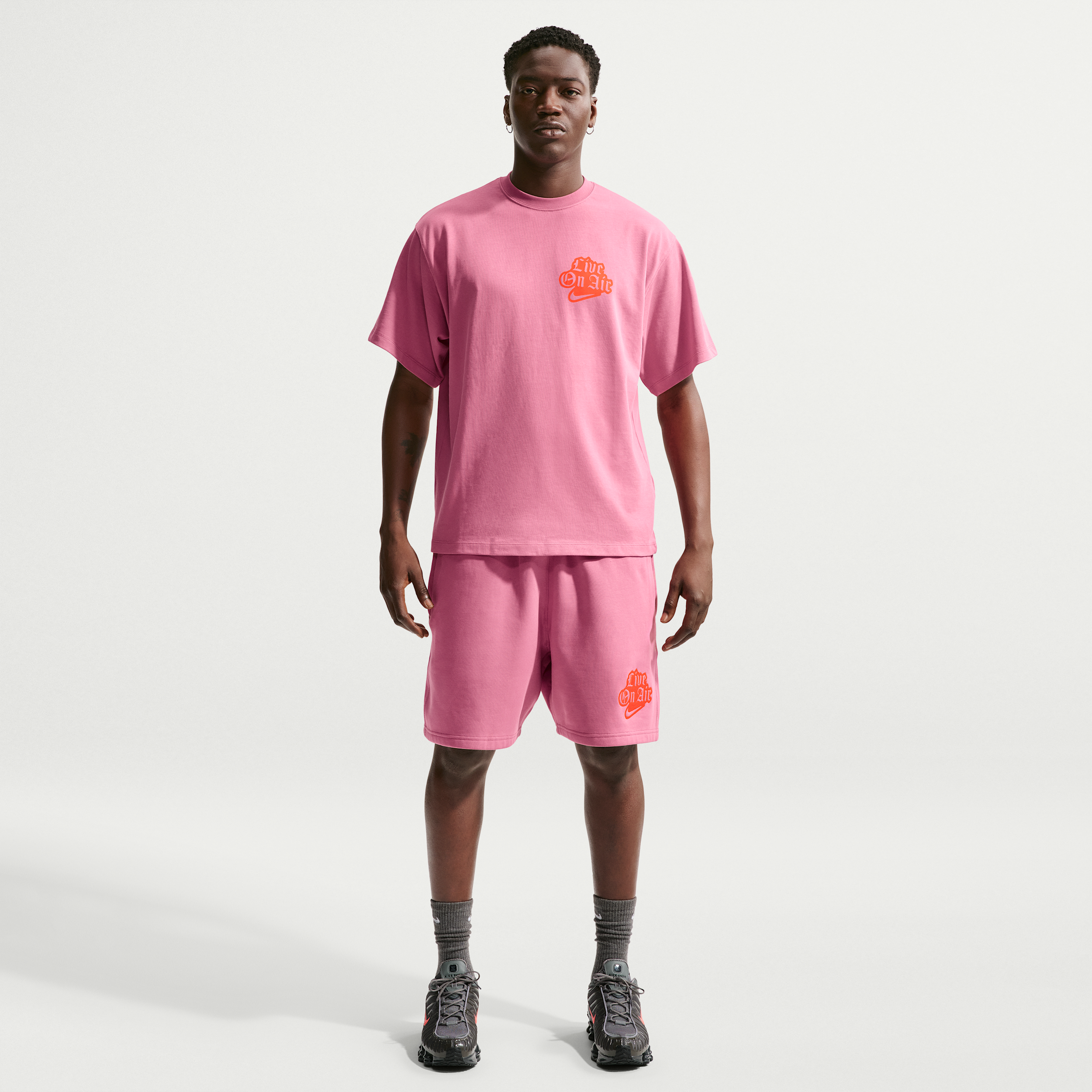 Thumbnail - Nike Solo Swoosh Fleece-Shorts für Herren - Pink