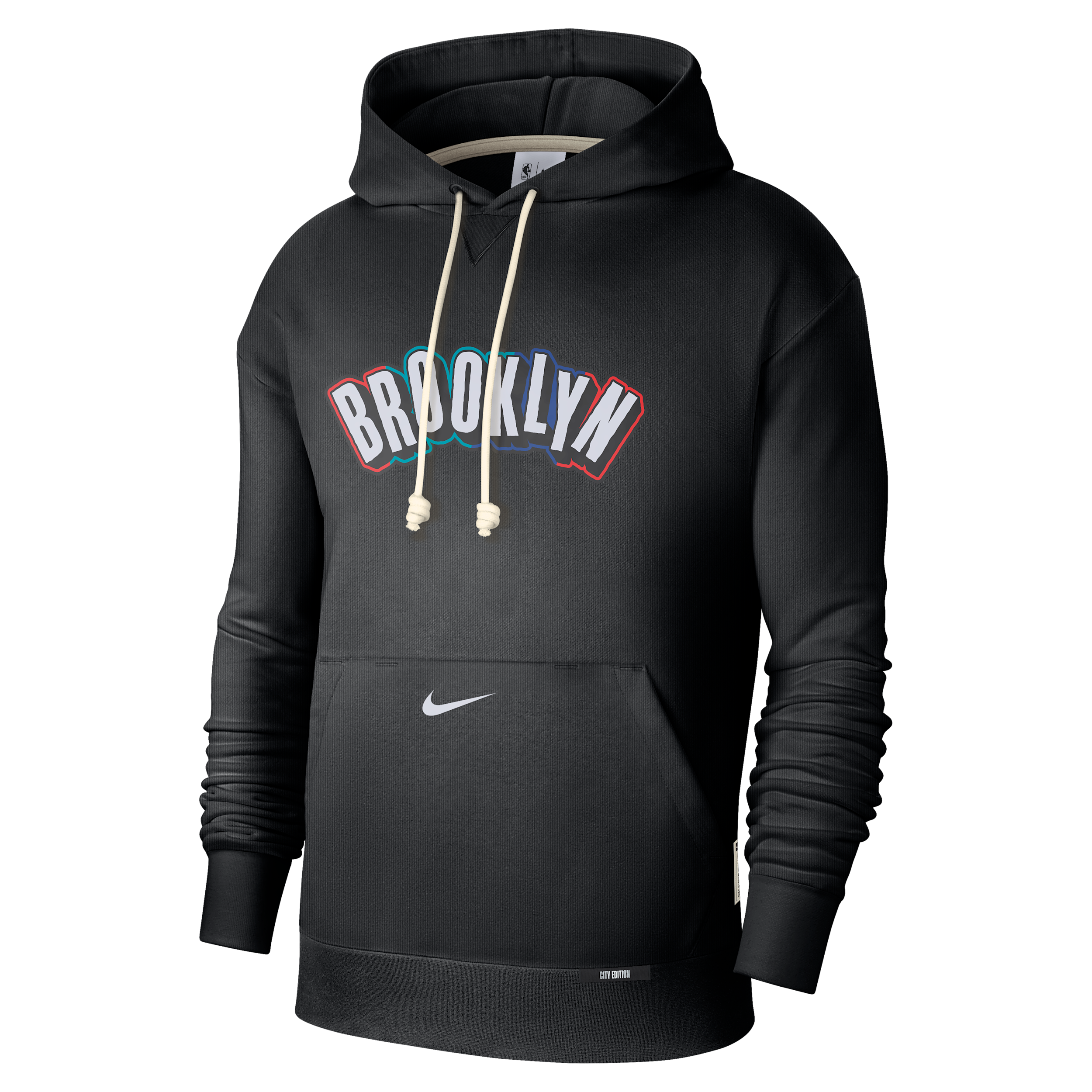 Brooklyn Nets Standard Issue City Edition Men’s Nike Dri-FIT NBA Courtside Hoodie – Black – Polyester/Cotton