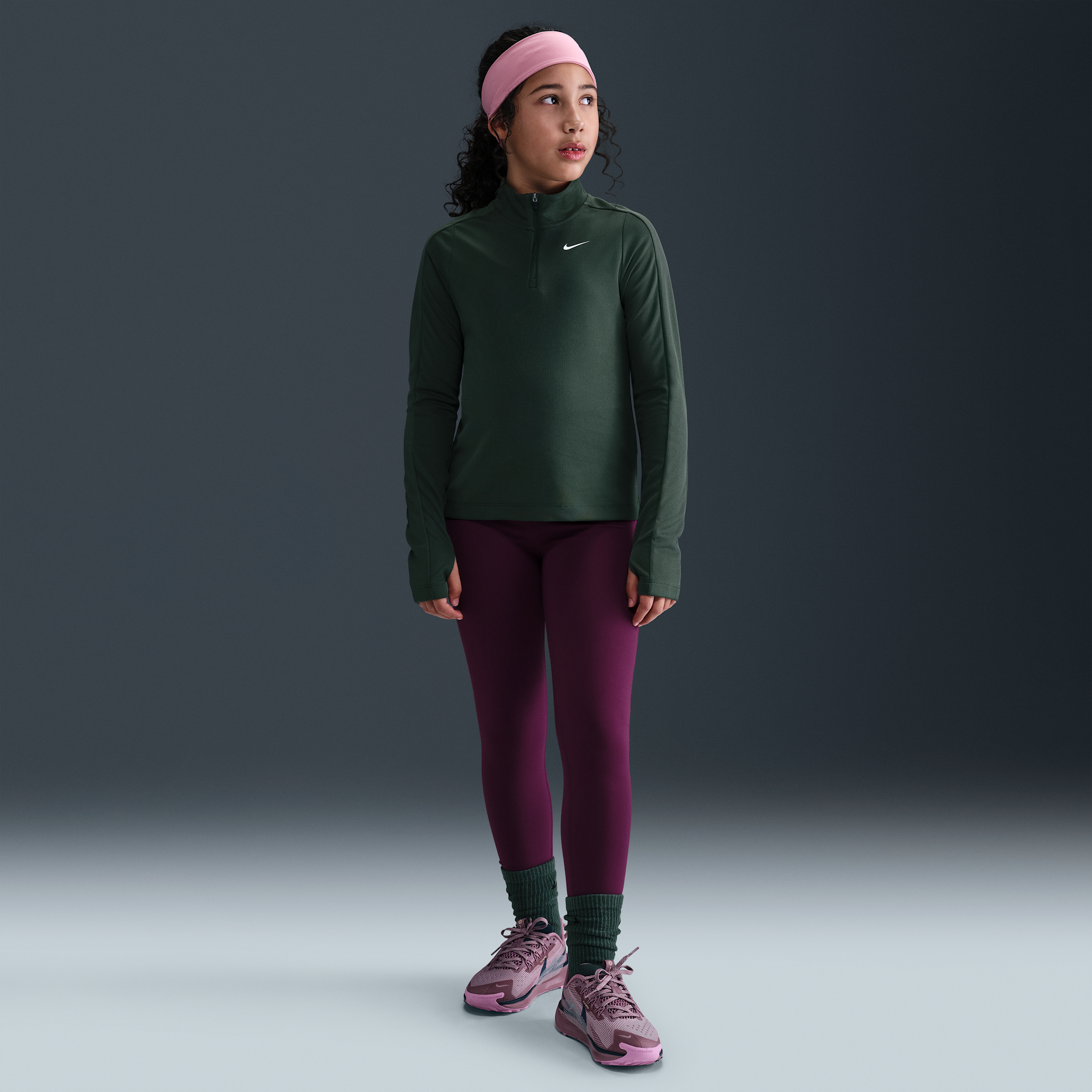 Nike One Older Kids (Girls) Dri-FIT High-Waisted Leggings - Red - Polyester/Elastane