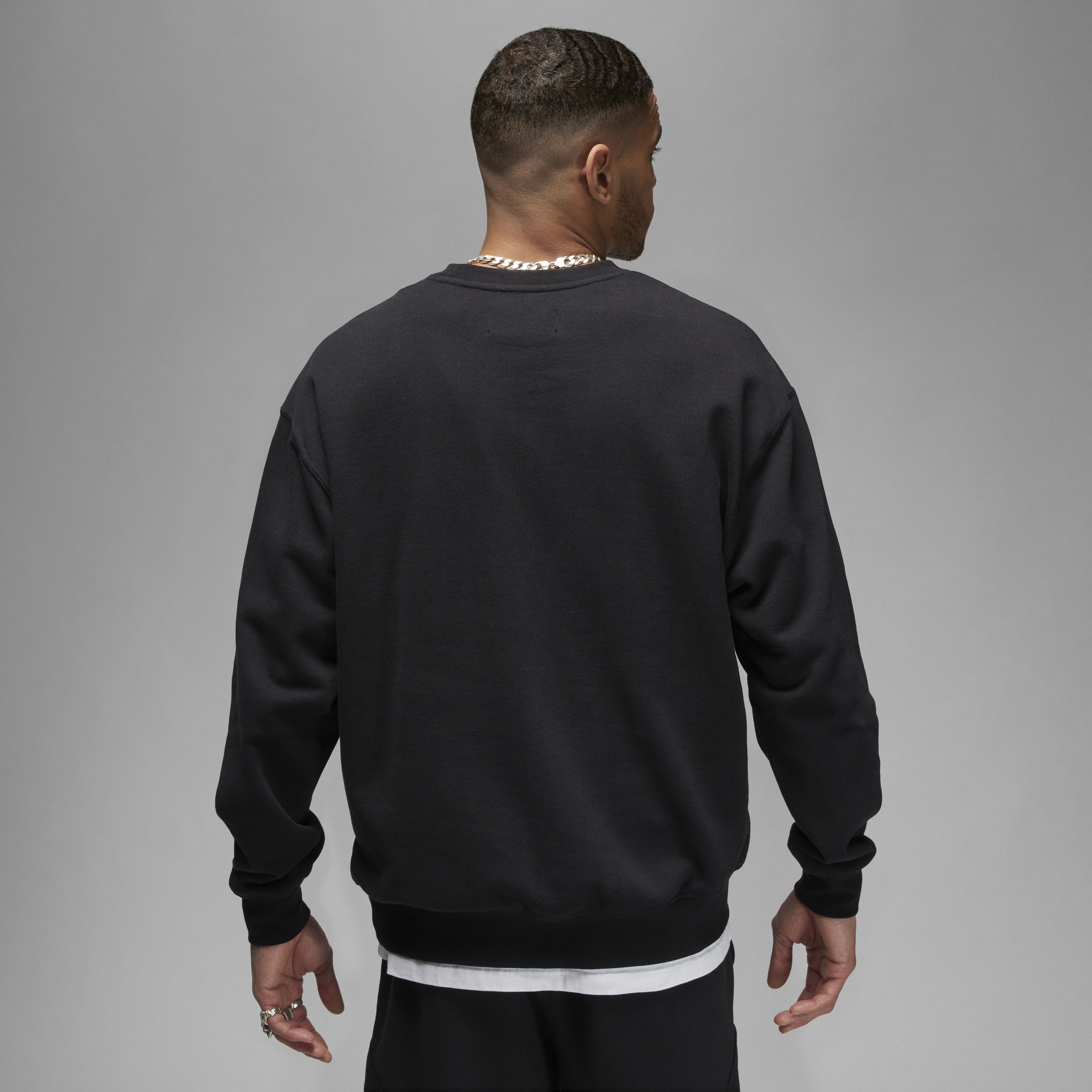 Jordan Essentials sweatshirt van fleece met ronde hals voor heren Zwart