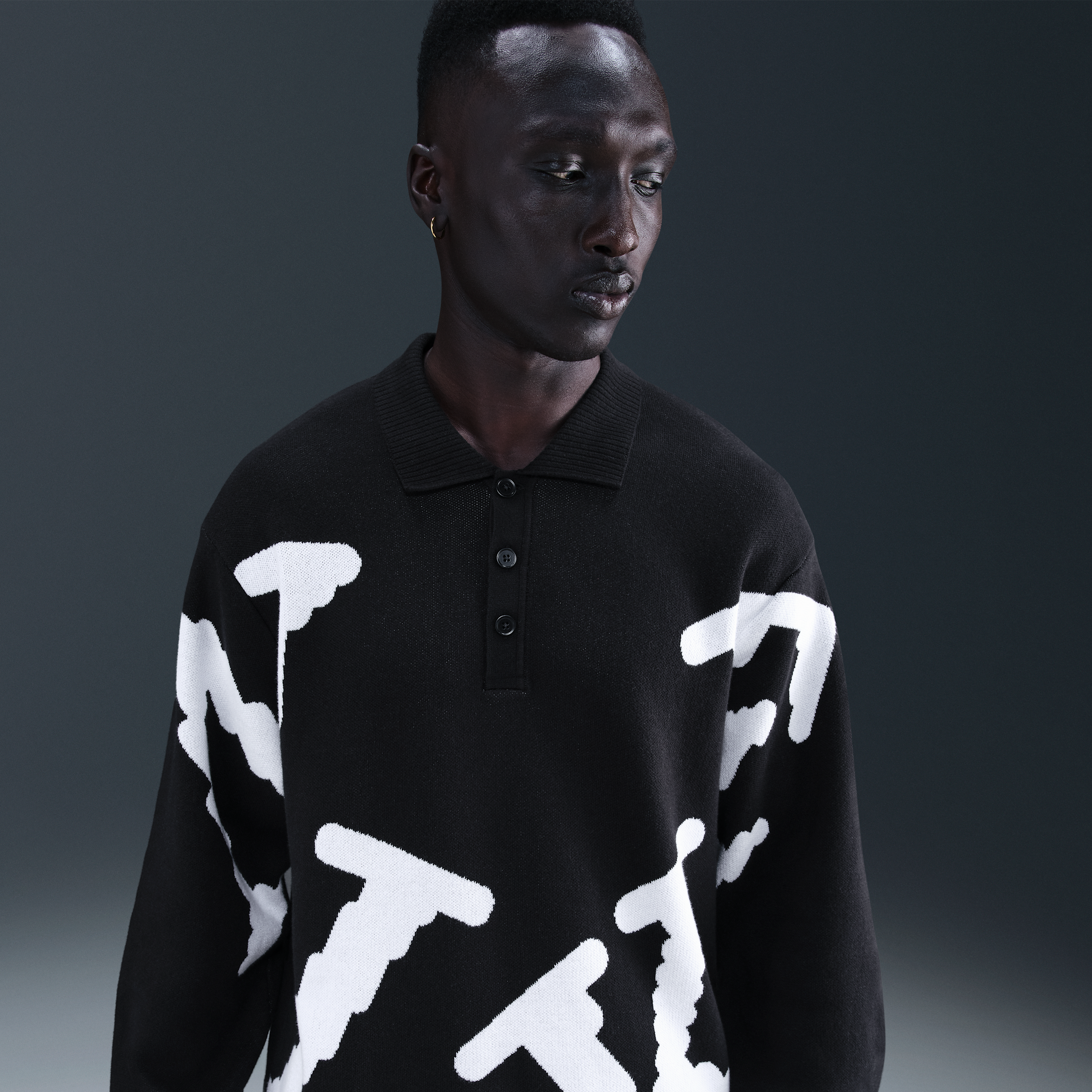 Nike Club Men's Rugby Top - Black - Cotton/Polyester/Elastane