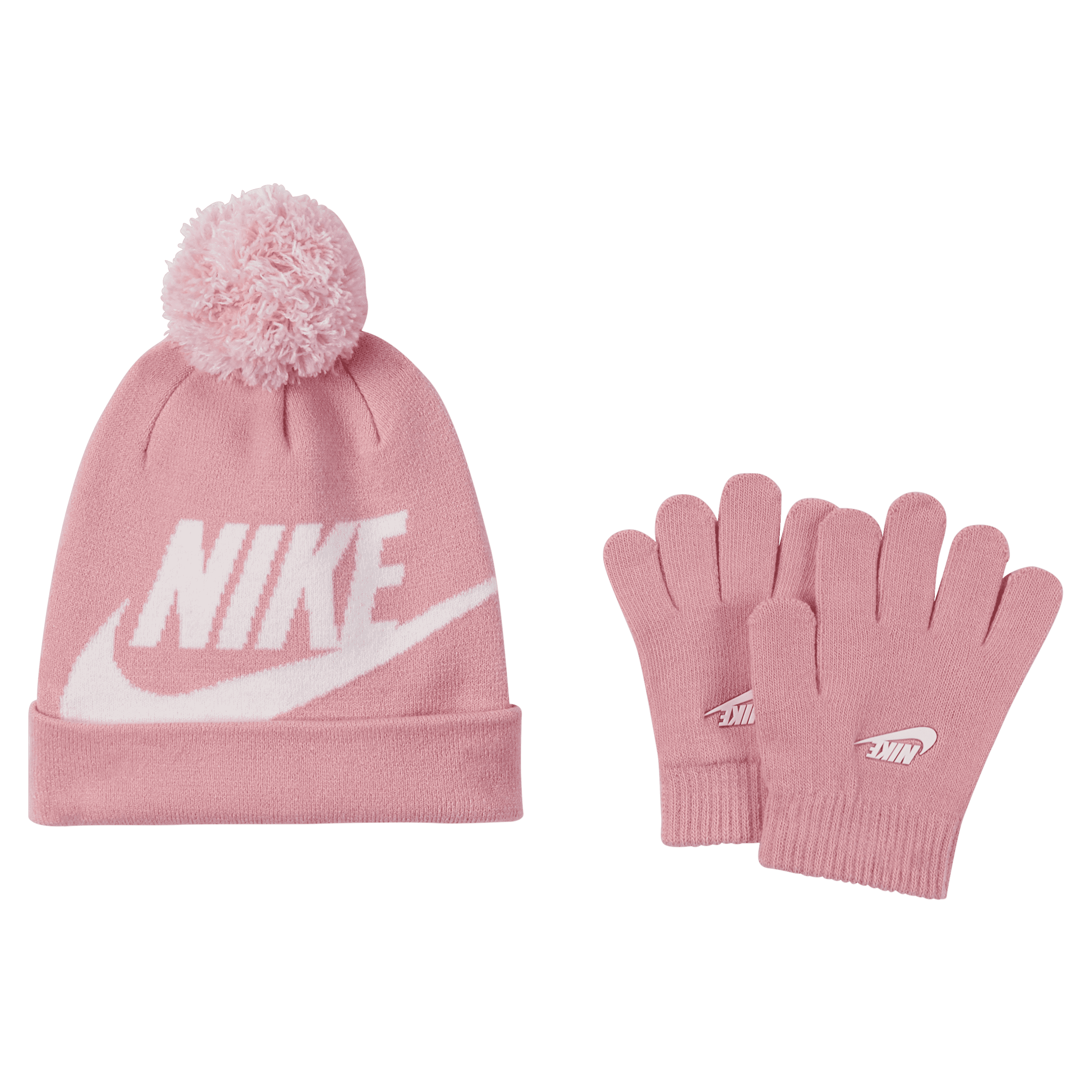 Nike Tweedelige kleuterset met beanie en handschoenen Roze