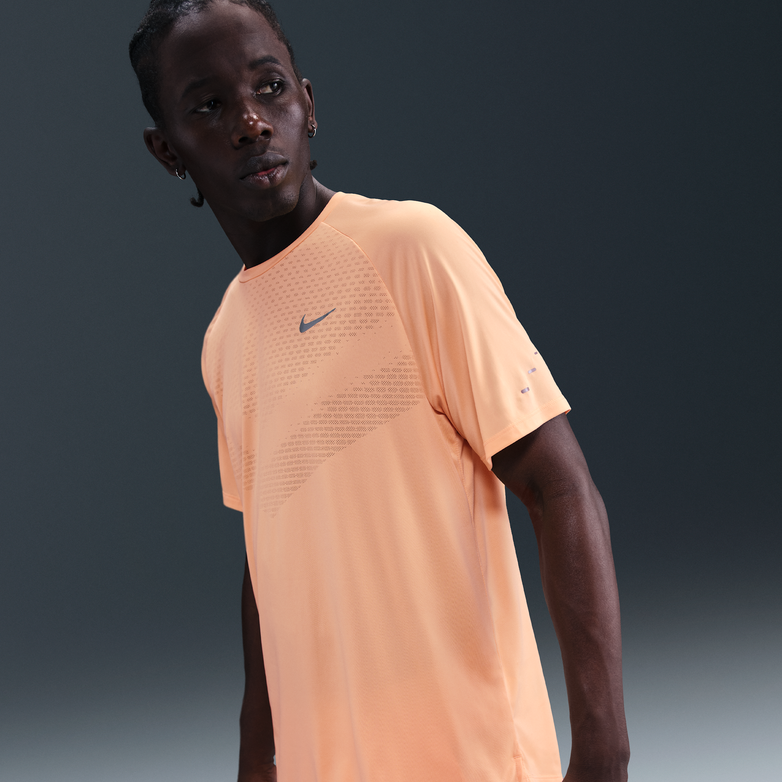 Nike Stride Men's Dri-FIT ADV Short-Sleeve Running Top - Orange - Polyester
