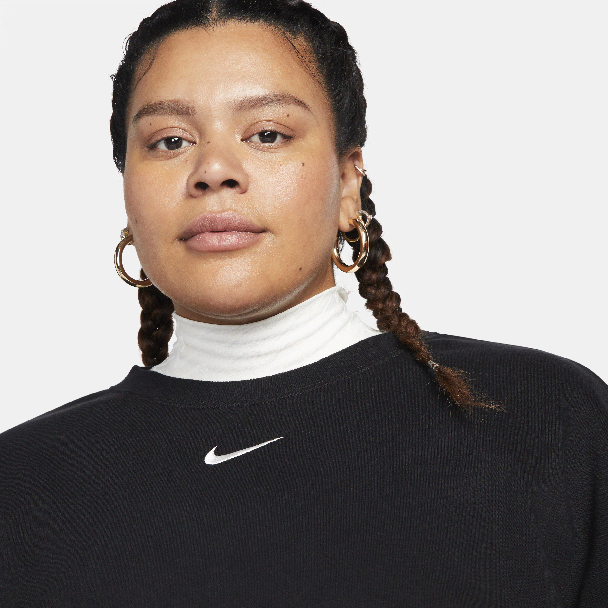 Sweat oversize à col ras-du-cou Nike Sportswear Phoenix Fleece pour femme - Noir