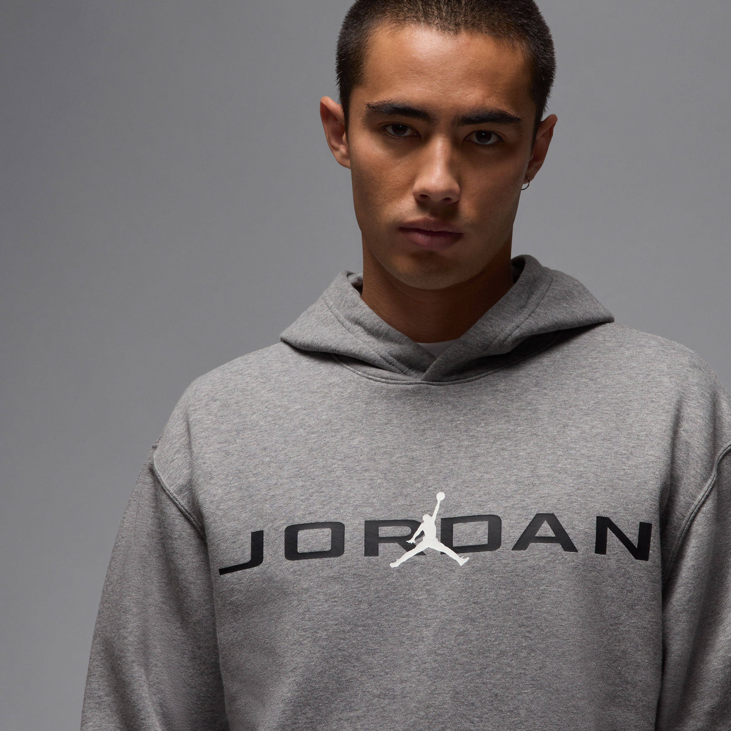 Sweat à capuche en tissu Fleece Jordan Essentials pour Homme - Gris