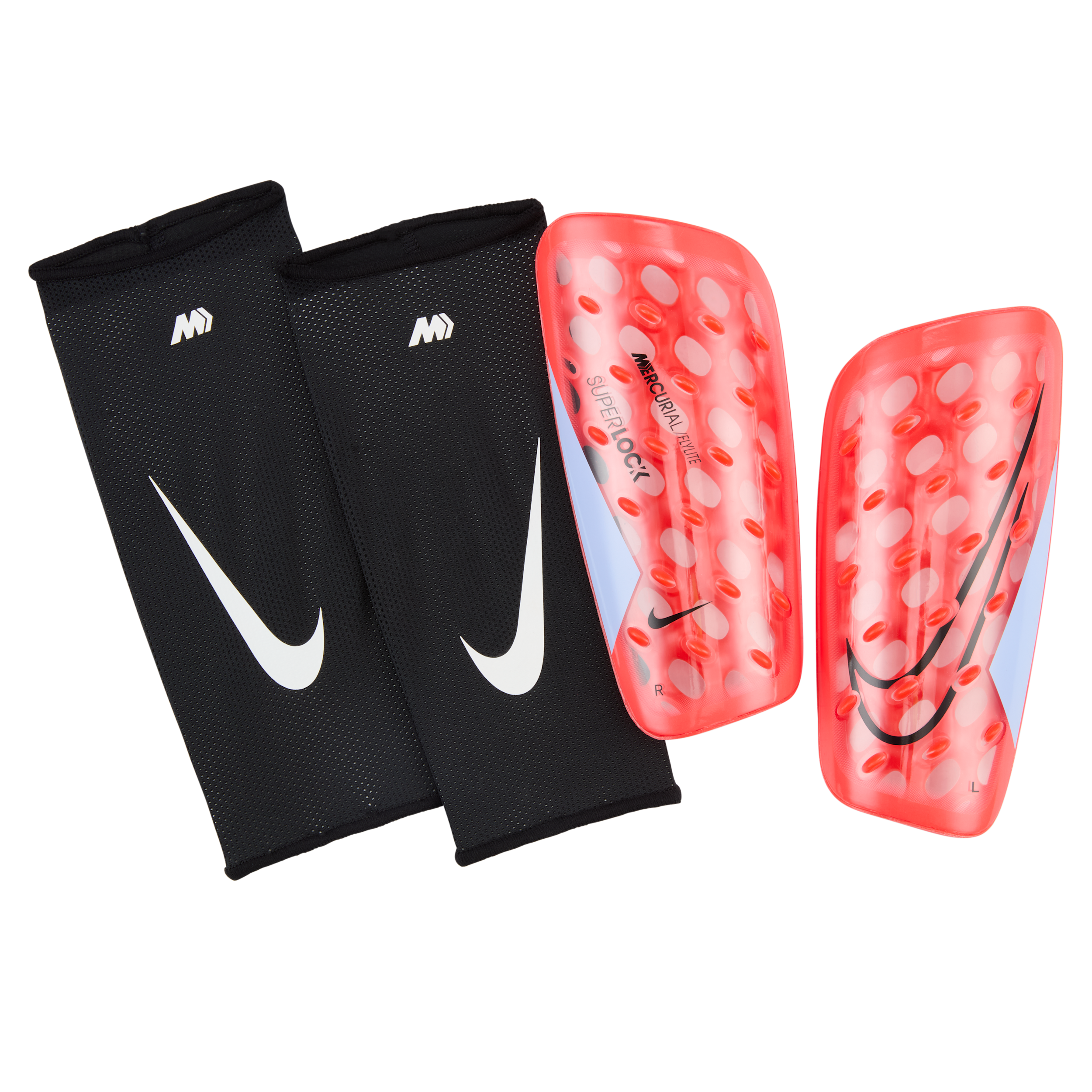 Nike Mercurial FlyLite SuperLock Football Shinguards - Red