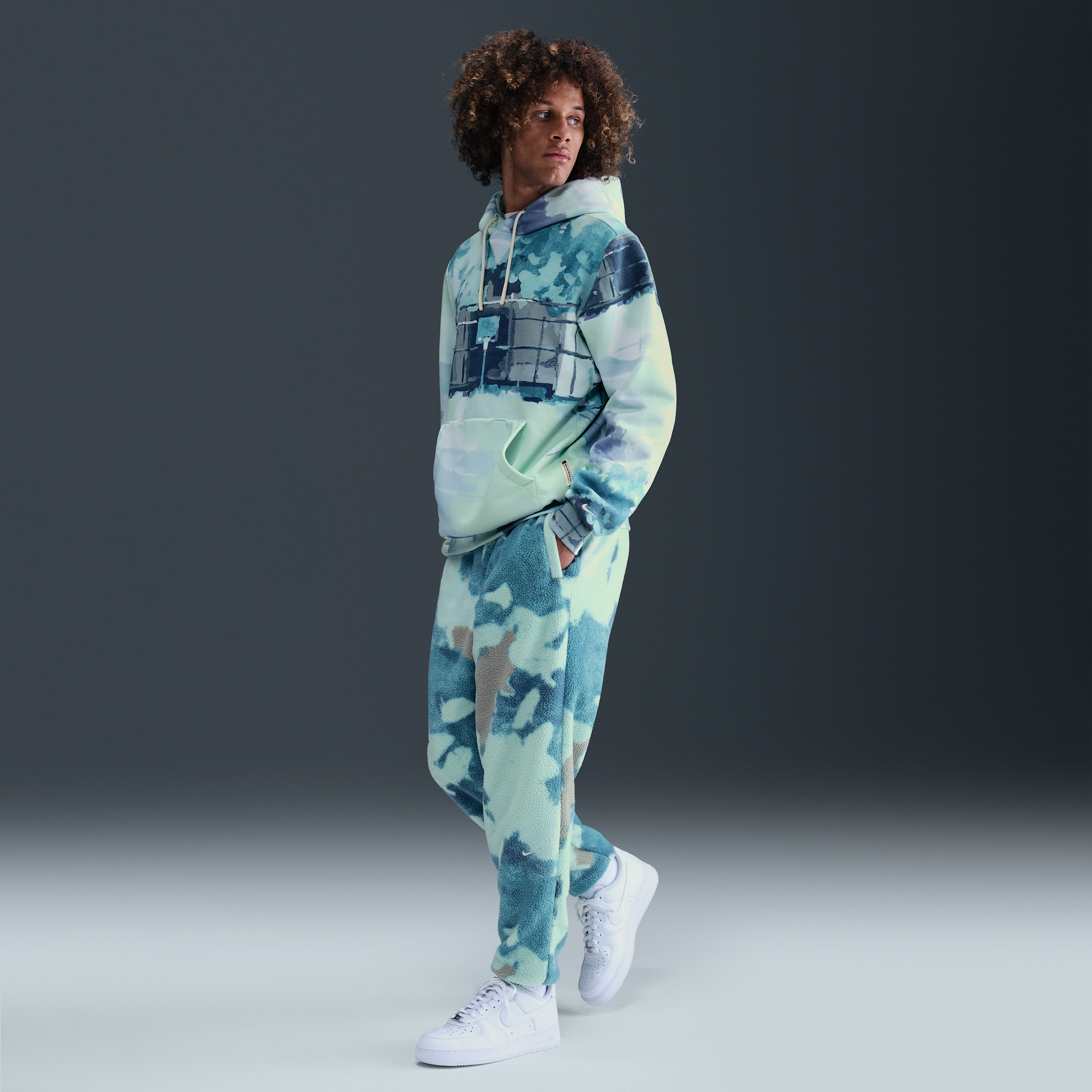 Pantaloni da basket Therma-FIT Nike Sherpa – Uomo - Verde