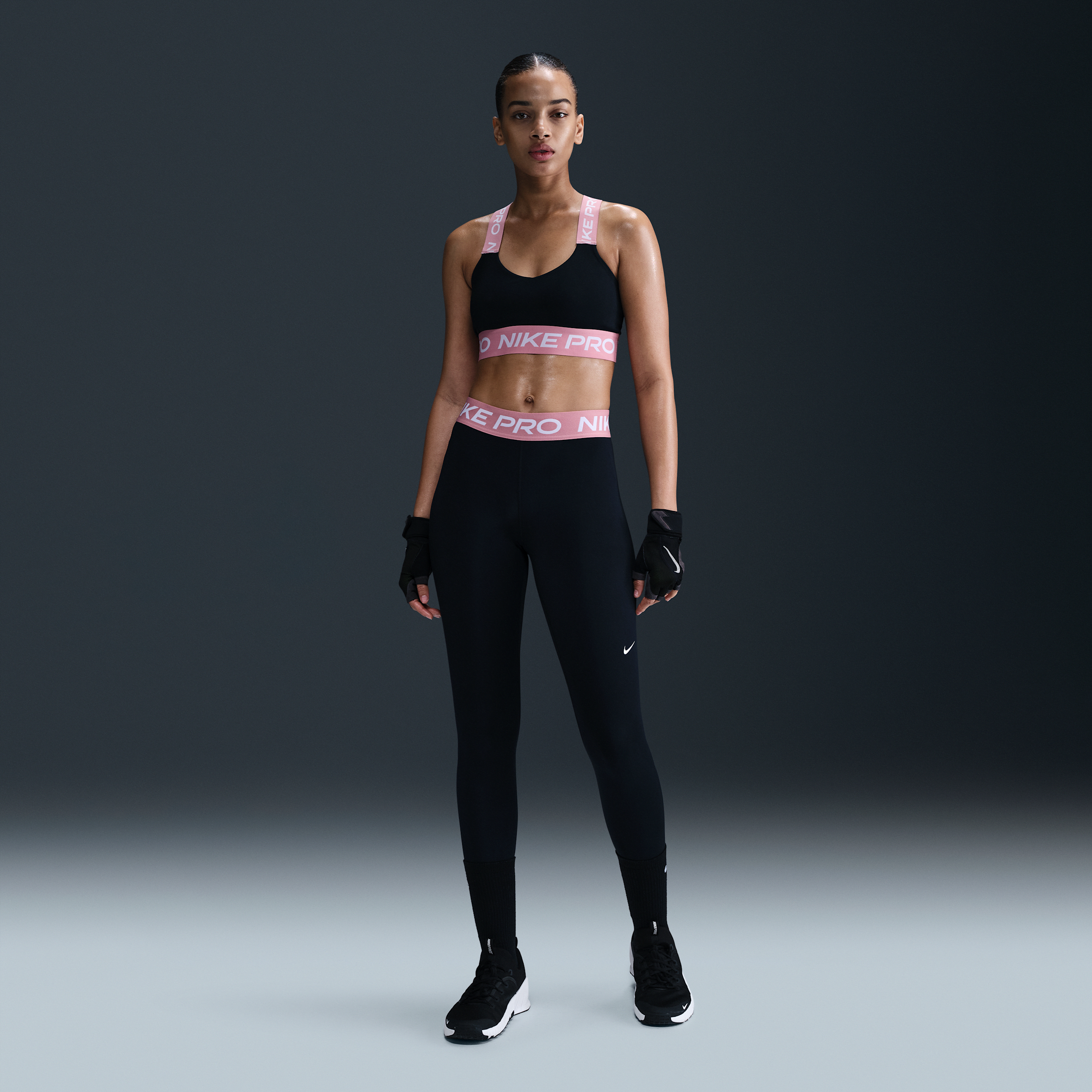 Legging taille mi-haute à empiècements en mesh Nike Pro pour femme - Noir
