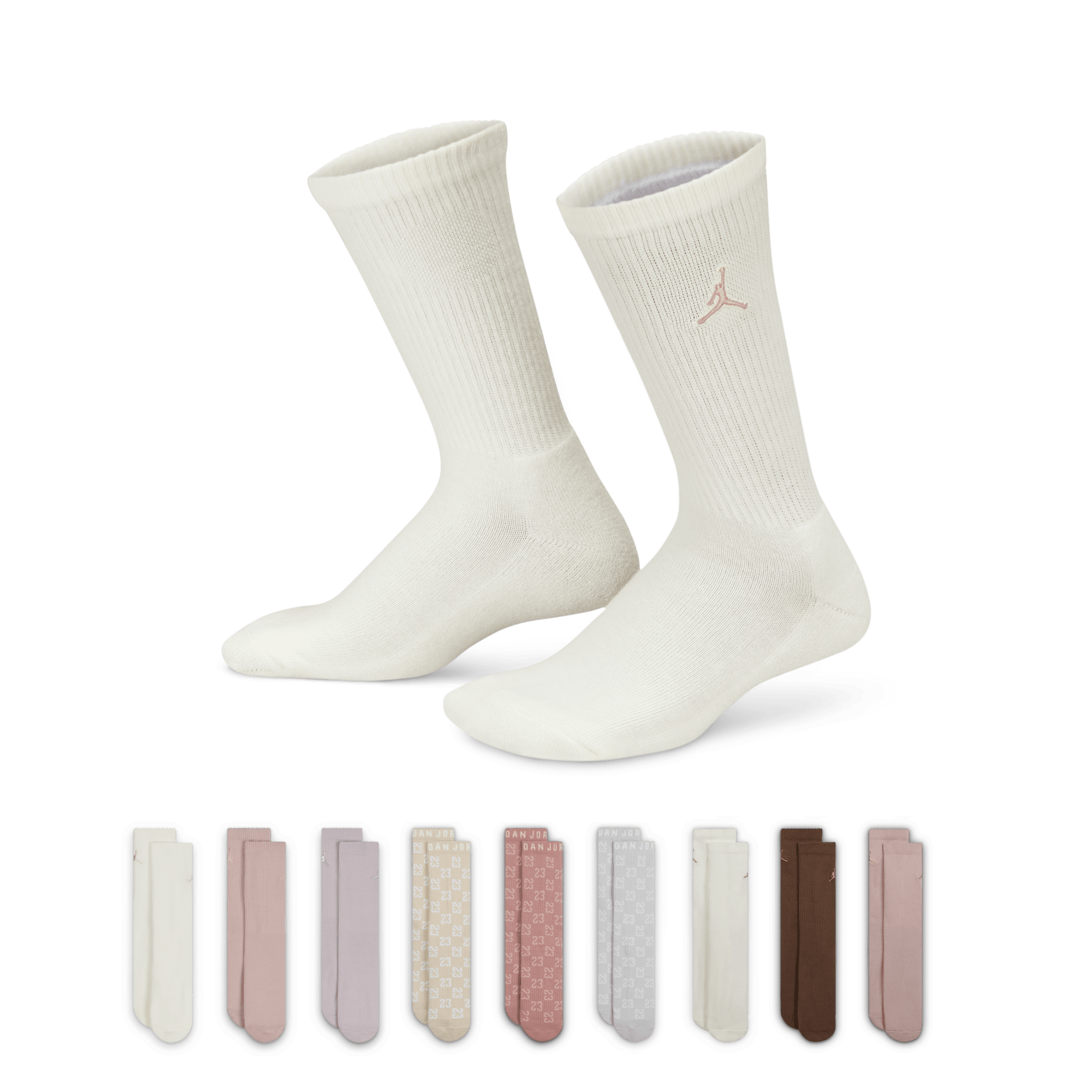 Confezione regalo con calze di media lunghezza Holiday Jordan – Ragazzo/a (9 paia) - Bianco