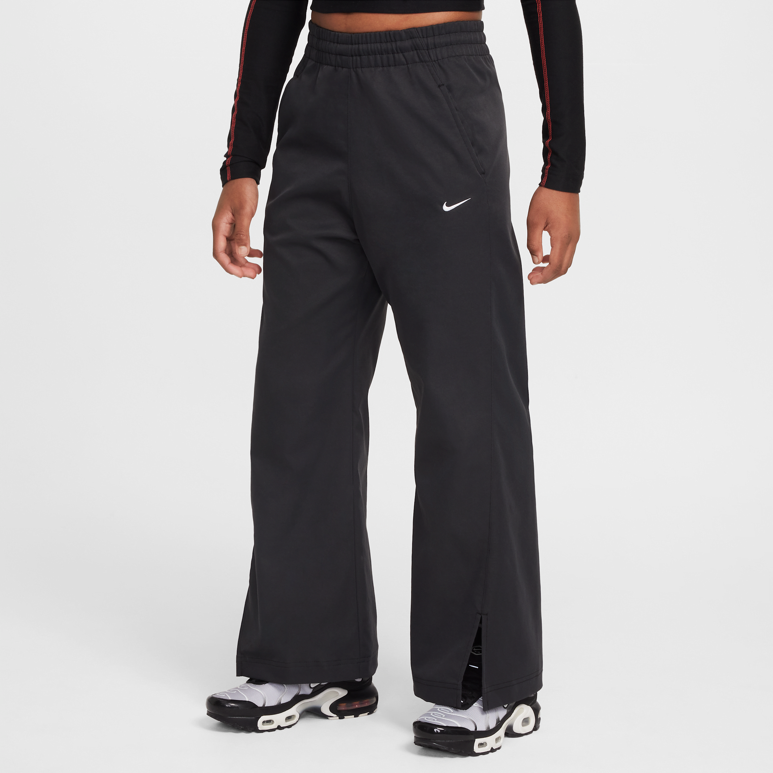 Nike Older Kids' (Girls') Woven Wide-Leg Trousers - Black - Polyester
