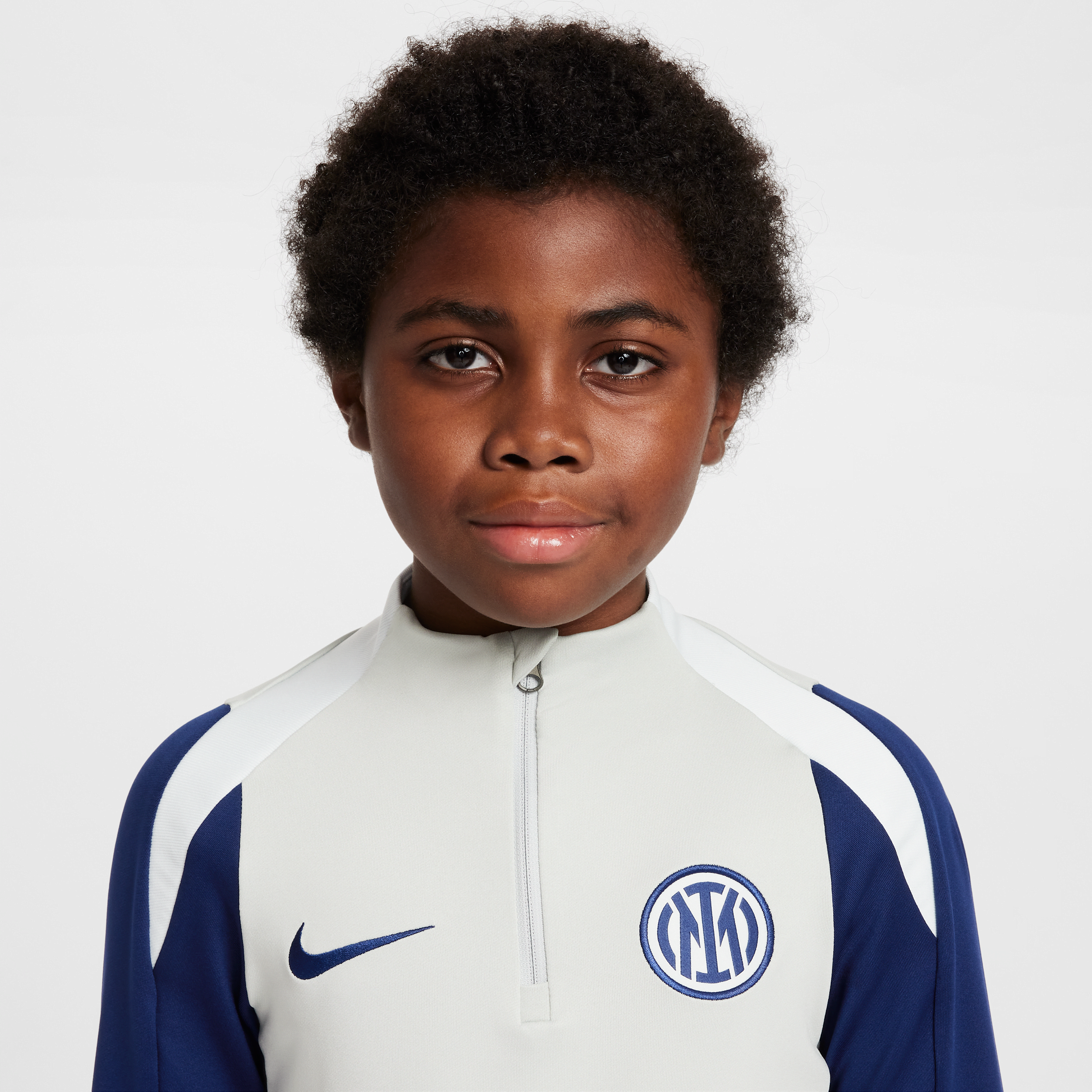 Thumbnail - Inter Mailand Strike Nike Dri-FIT Fußball-Drill-Oberteil (ältere Kinder) - Grau