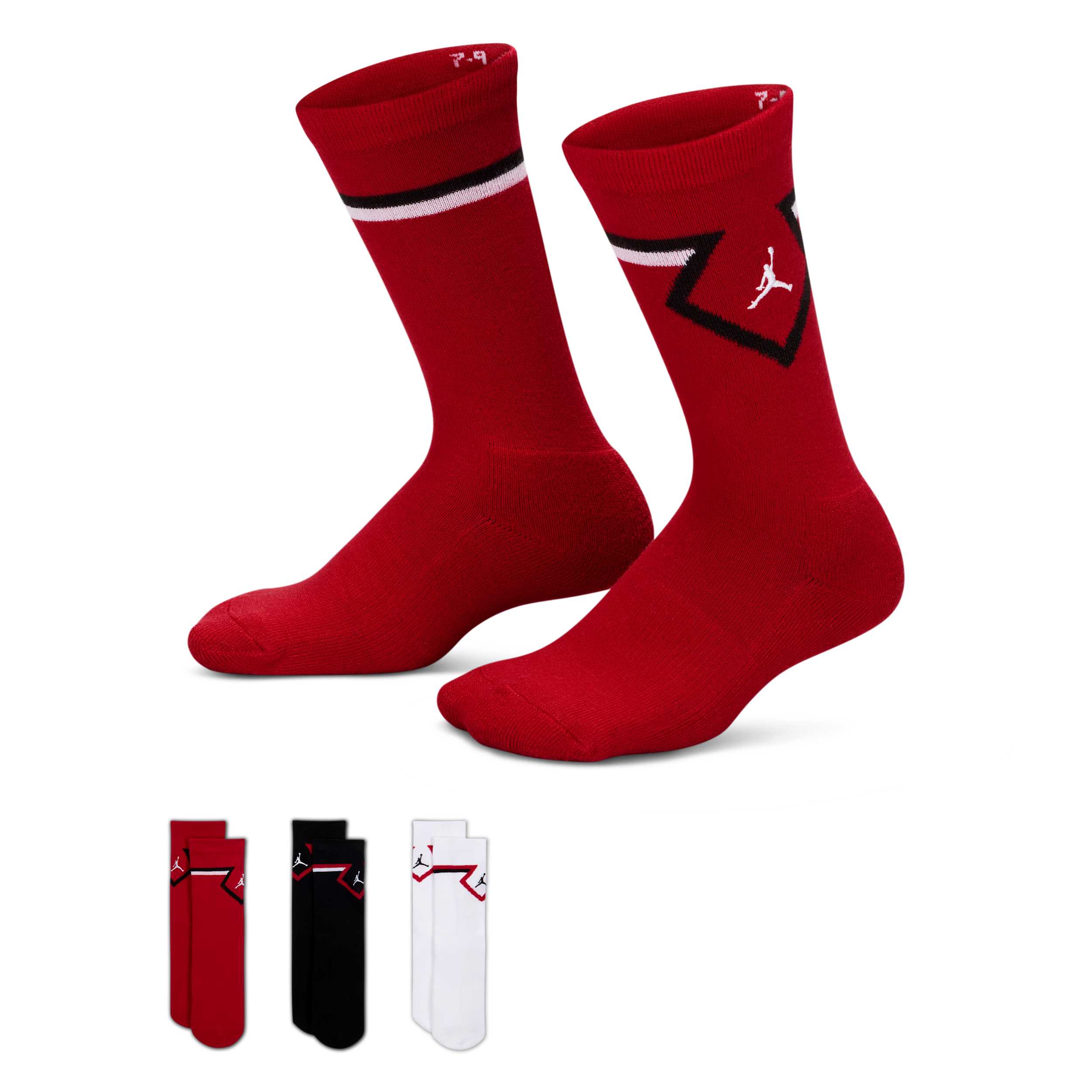 Calze di media lunghezza Jordan Diamond (3 paia) – Ragazzo/a - Rosso