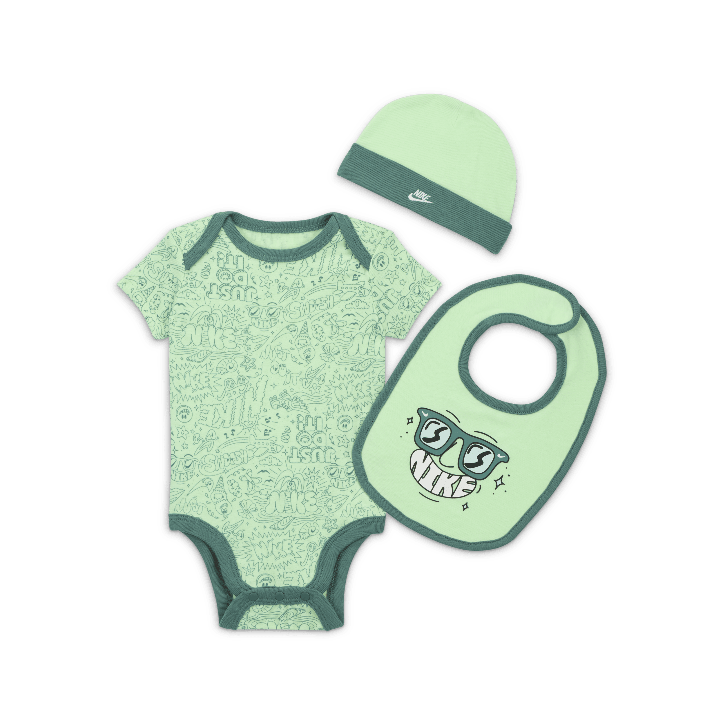 Nike Adventure Doodle driedelige romperset voor baby's (0-9 maanden) Groen