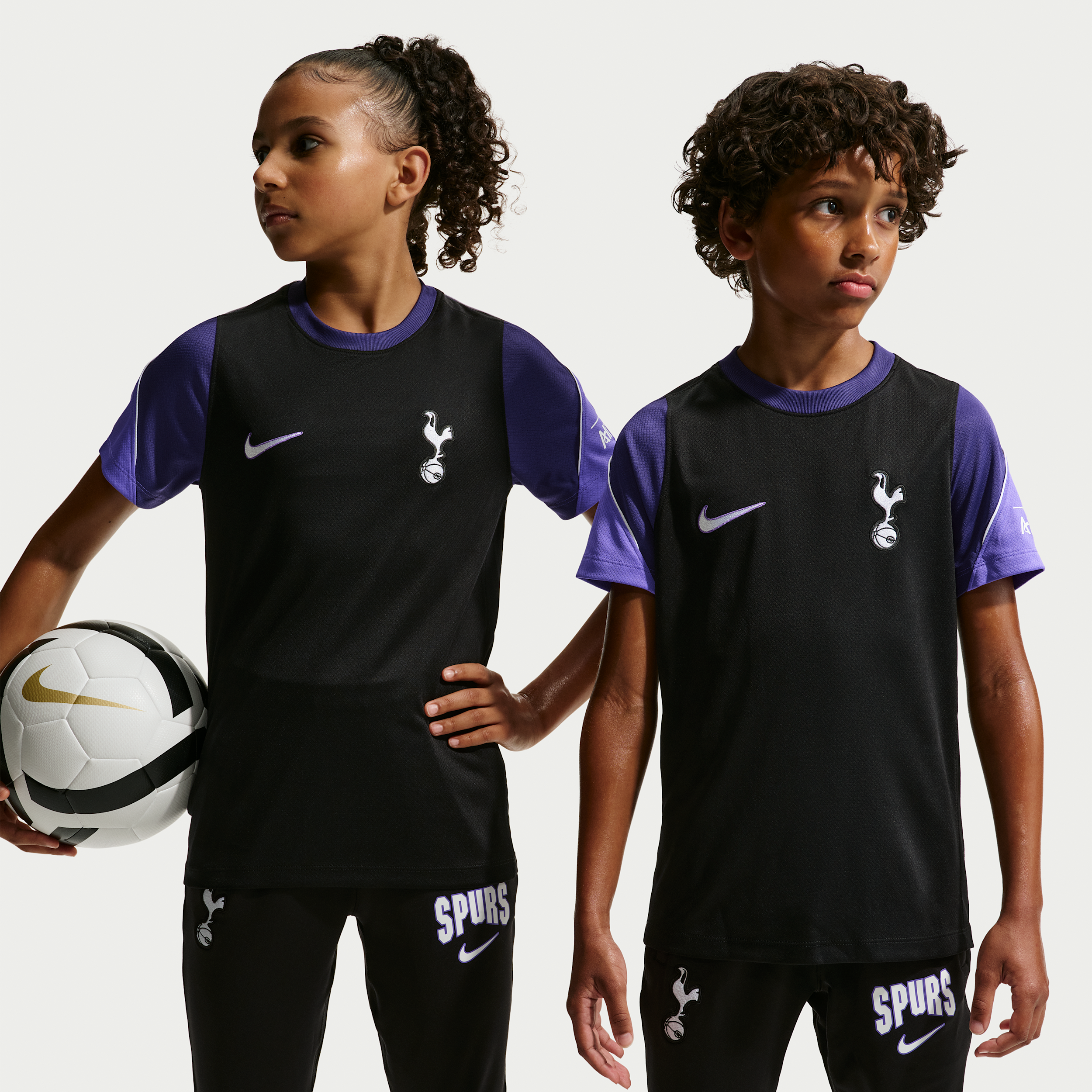 Kortærmet Tottenham Hotspur Strike Third Nike Dri-FIT-fodboldtrøje til større børn - sort