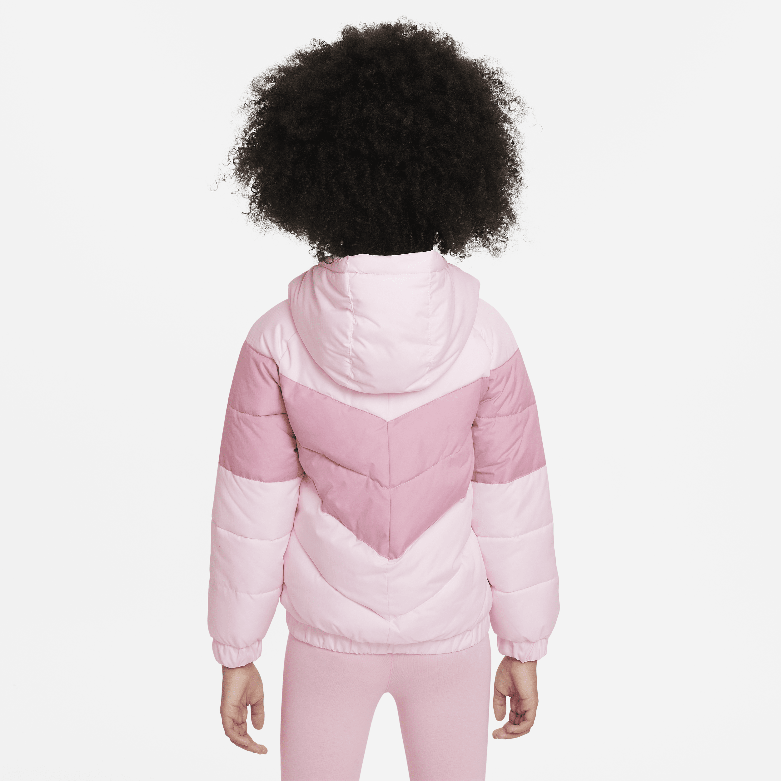 Thumbnail - Nike Chevron-Puffer-Jacke mit Kapuze für jüngere Kinder - Pink
