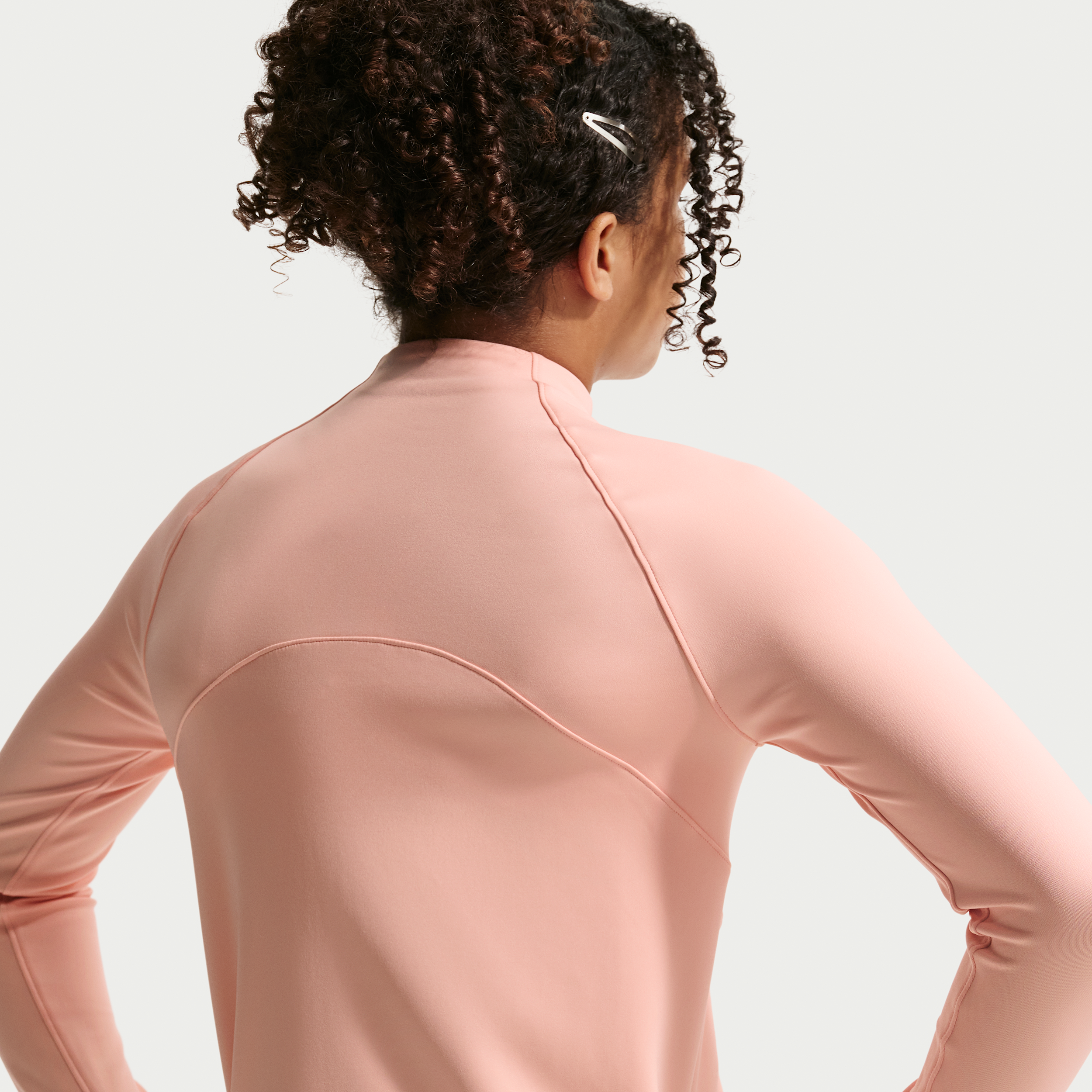 Thumbnail - Nike Pro Dri-FIT-Longsleeve mit Halbreißverschluss (ältere Kinder, Mädchen) - Orange