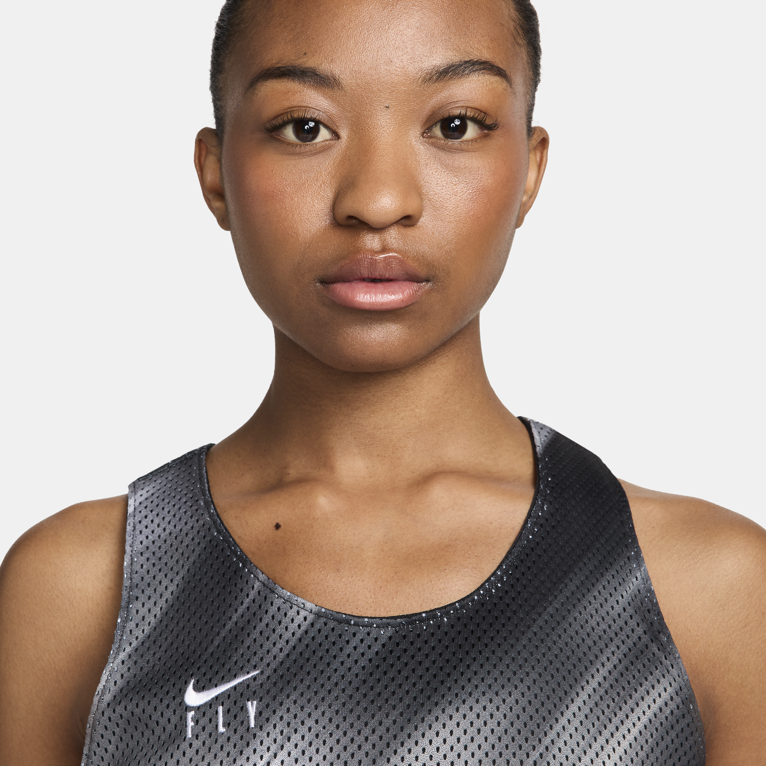 Nike Swoosh Fly Dri-FIT omkeerbare basketbaltanktop voor dames Zwart