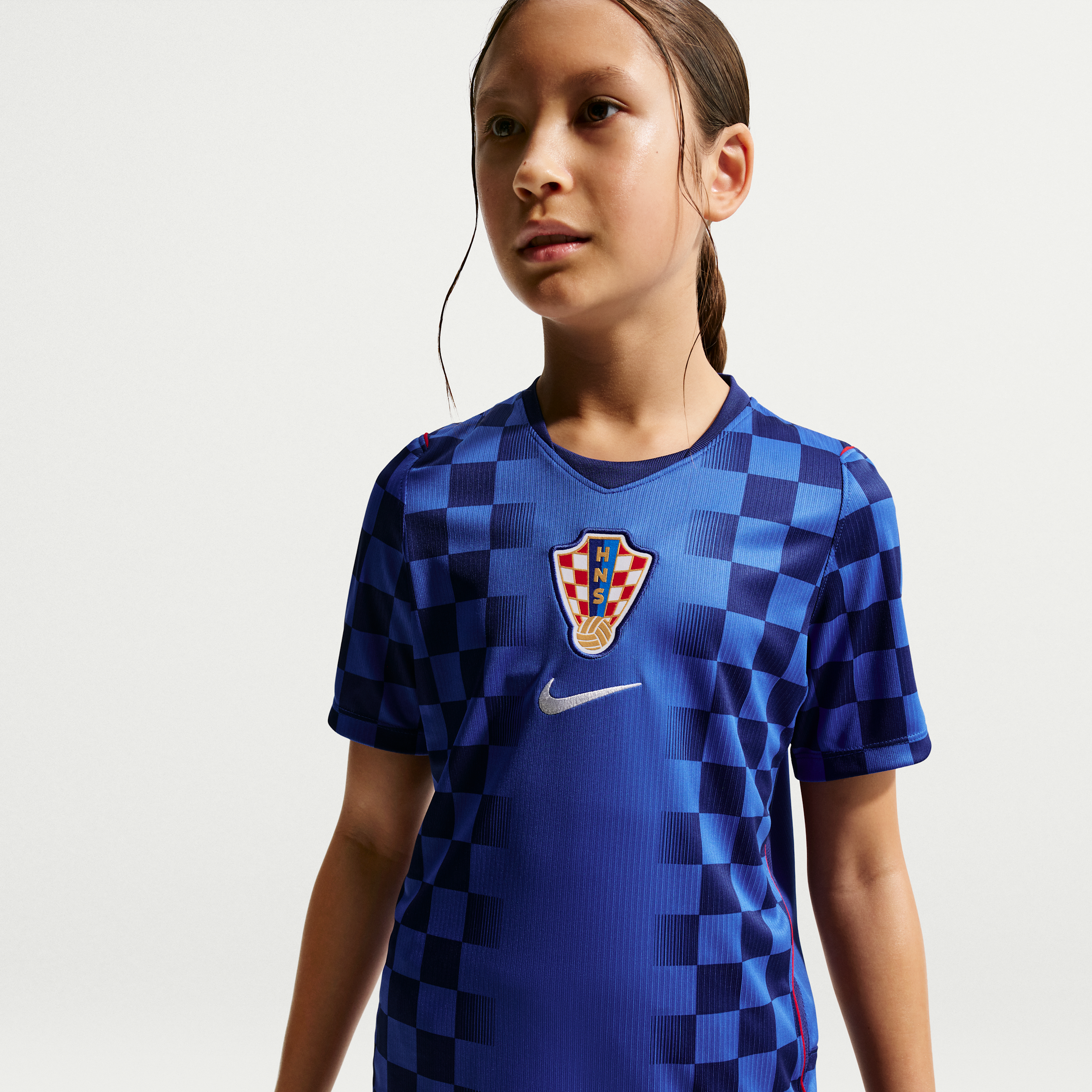 Kroatien 2026 Nike Dri-FIT Replica-fodboldtrøje til større børn - blå