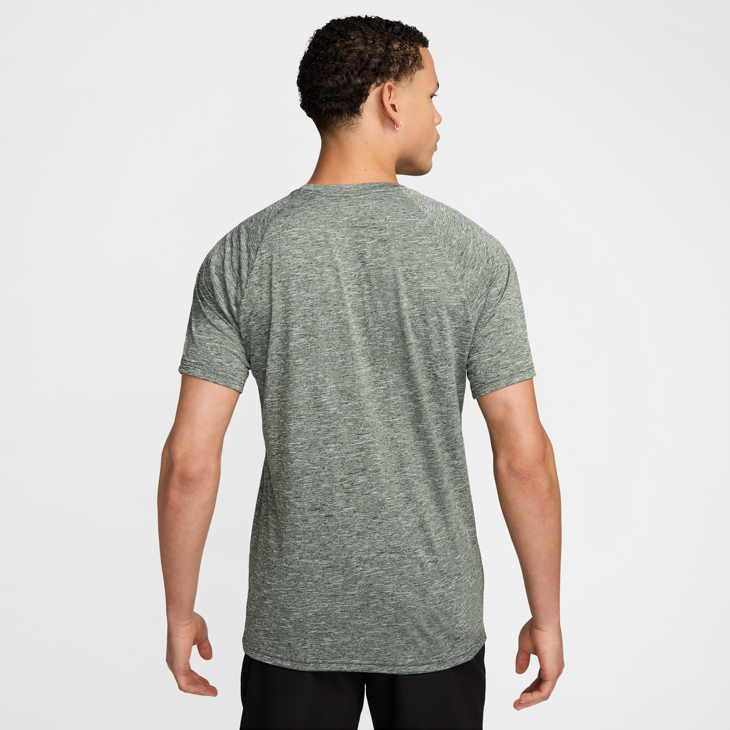 Thumbnail - Nike Hydroguard meliertes Kurzarm-Schwimmshirt (Herren) - Grün
