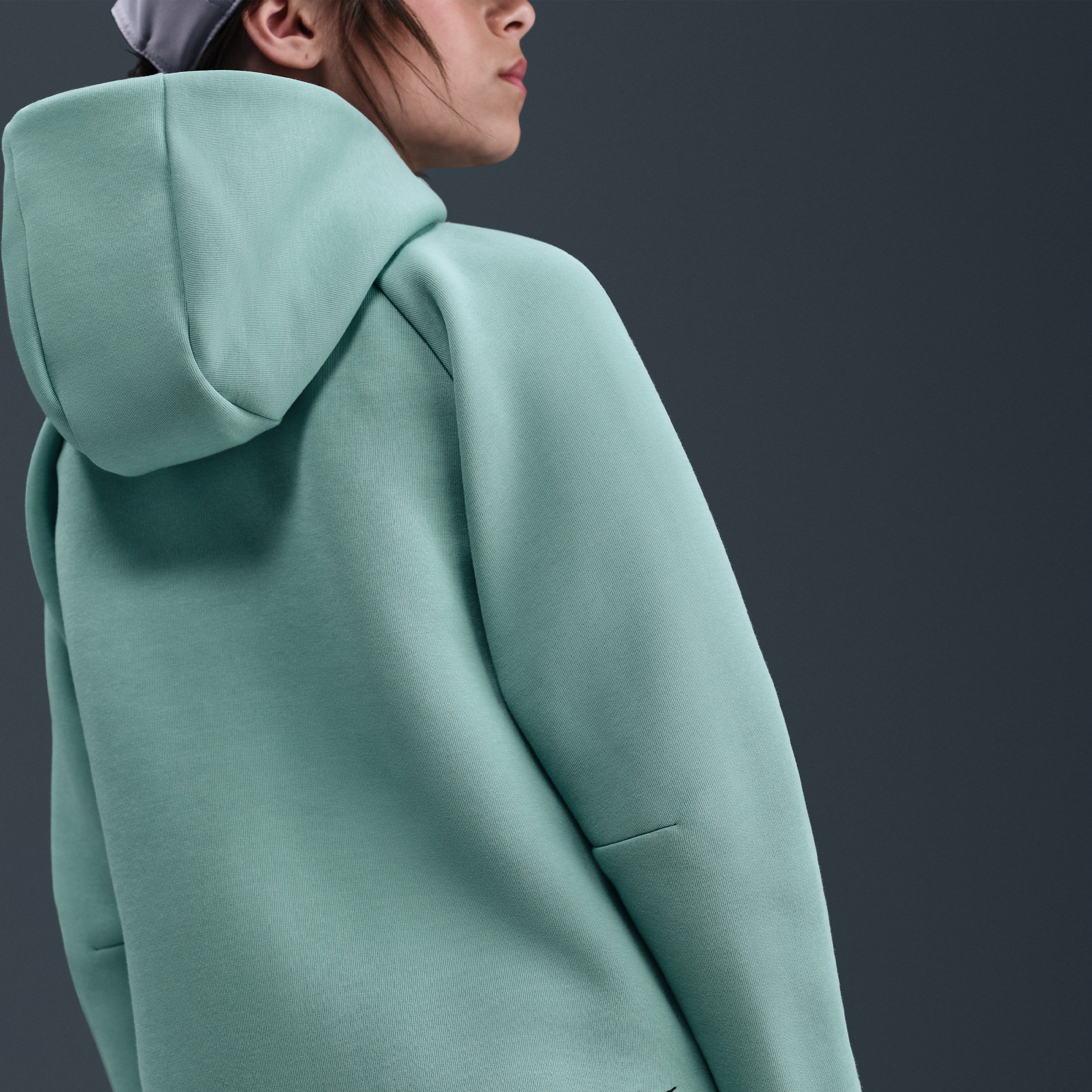 Thumbnail - Nike Tech Fleece-Hoodie mit durchgehendem Reißverschluss (Mädchen) - Grün