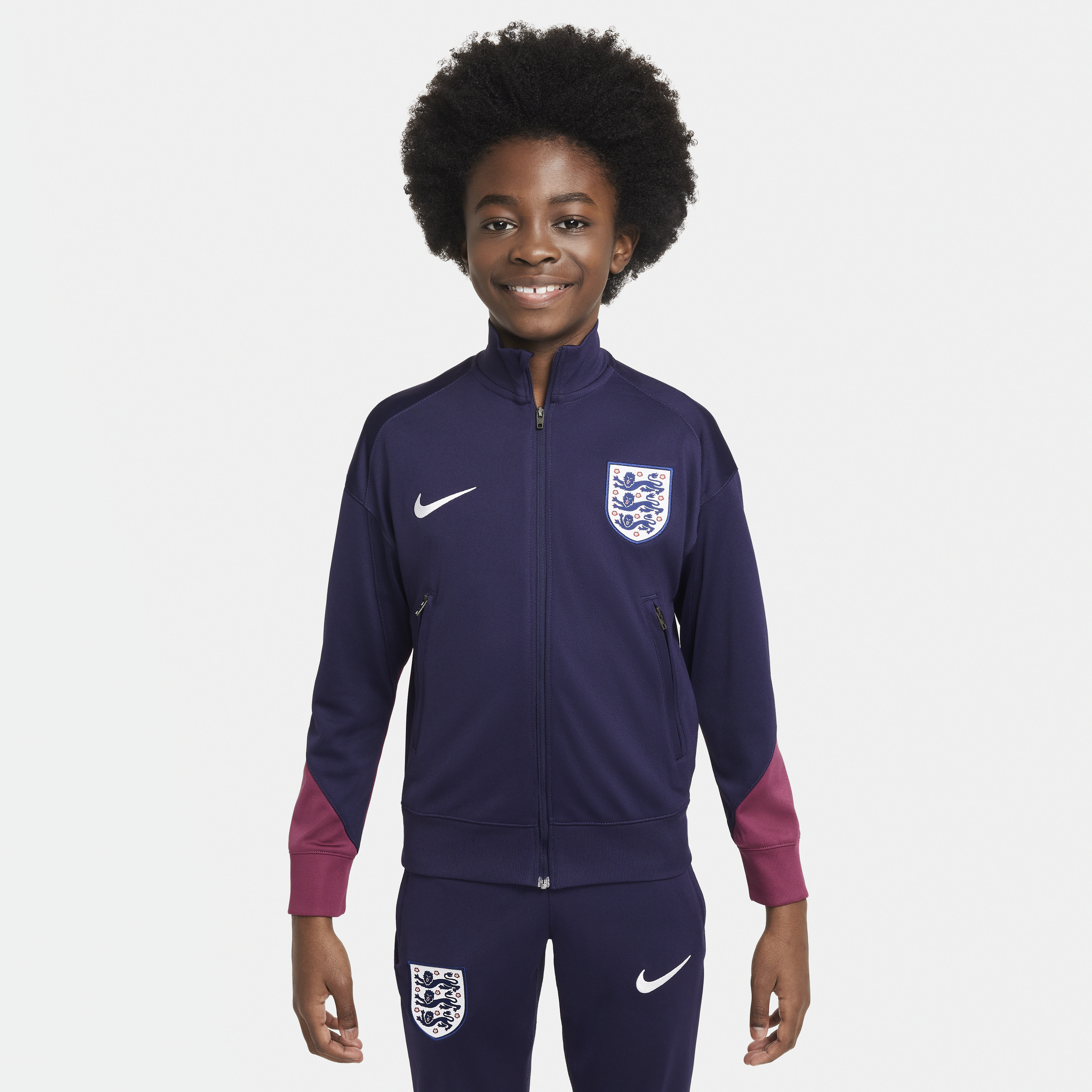 Nike Engeland Strike Dri-FIT knit voetbaltrainingspak voor kids Paars
