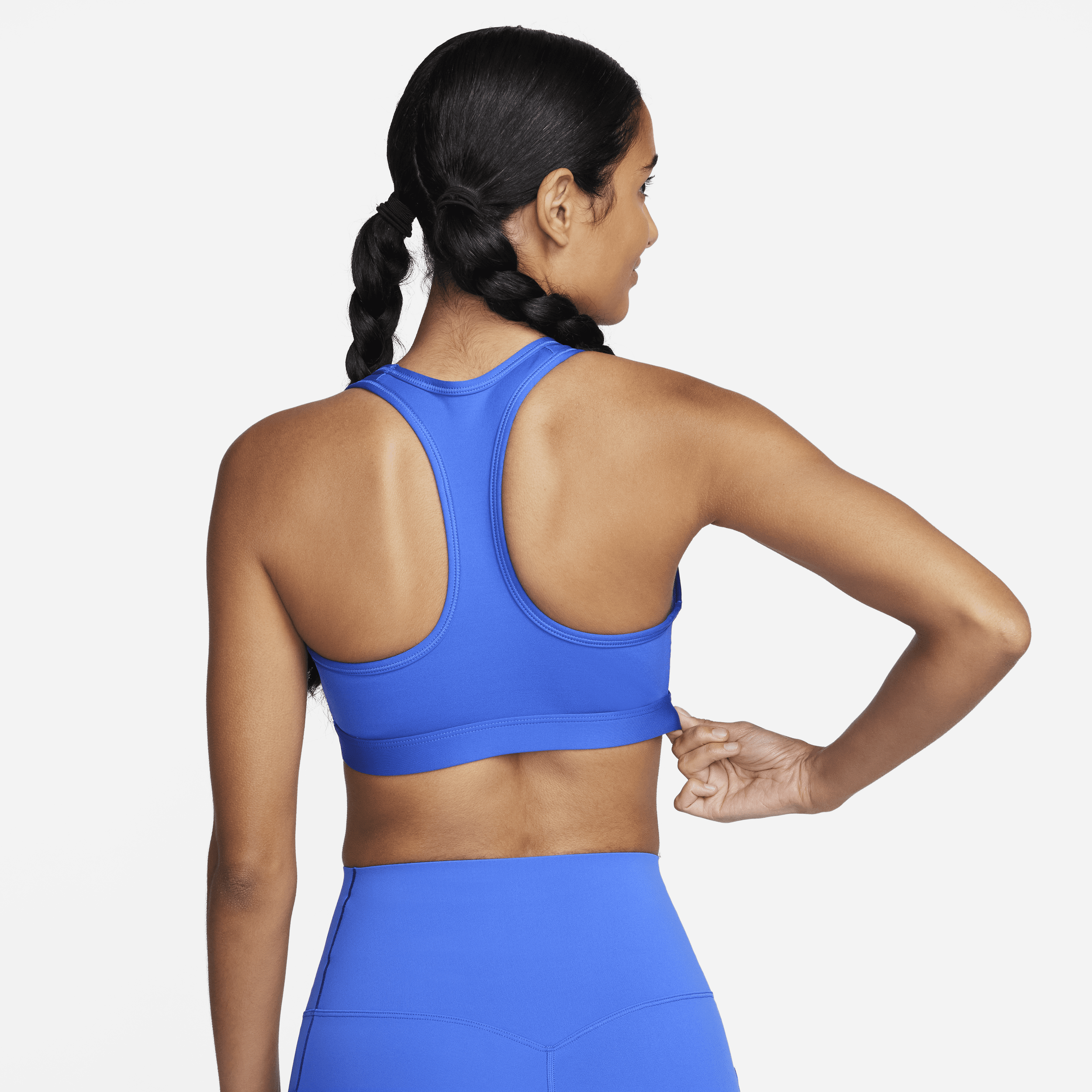 Nike Swoosh Medium Support padded sport-bh Blauw