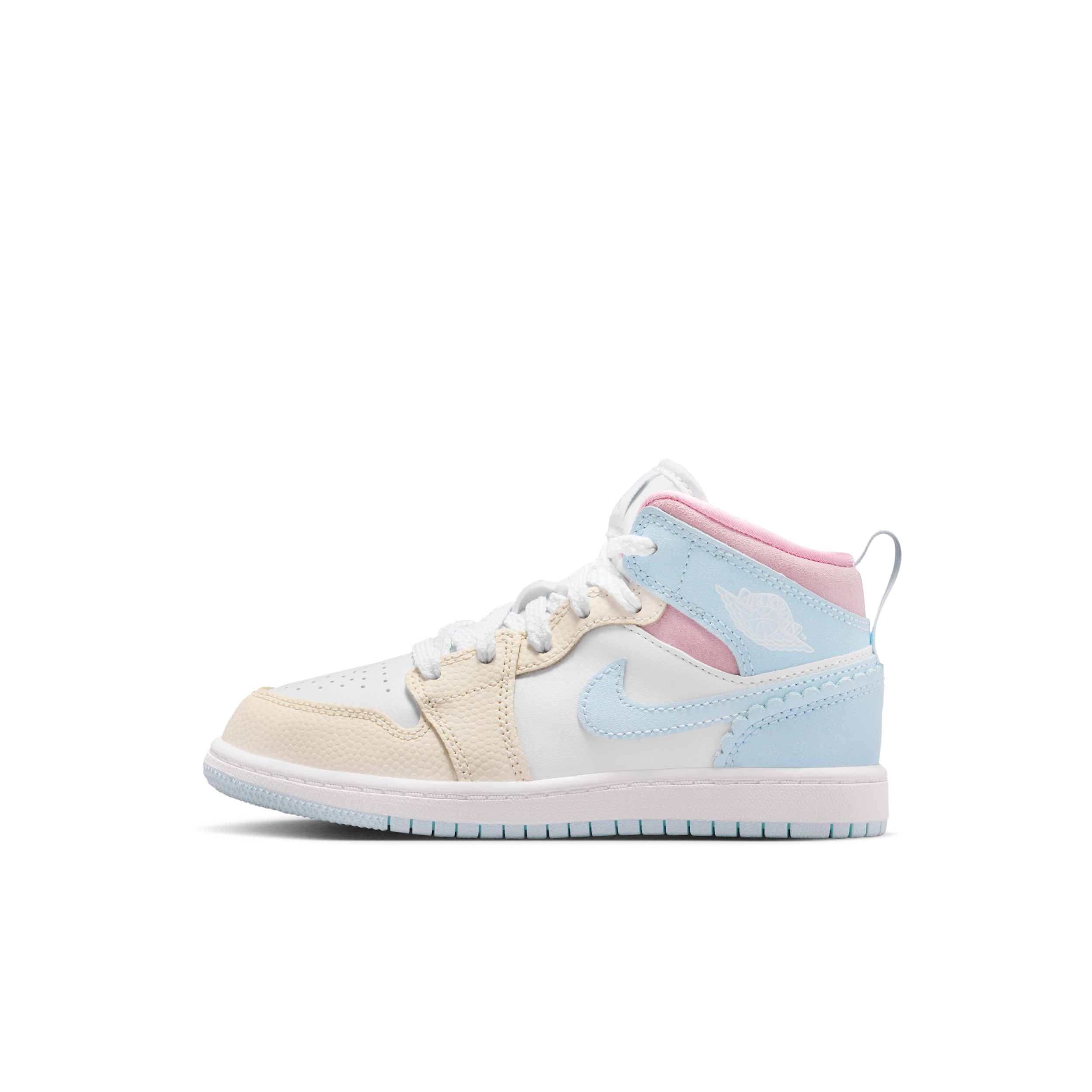 Air Jordan Jordan 1 Mid SE PS 'Half Blue Pale Ivory' | White | Kid's Size 12 - IB7056-403