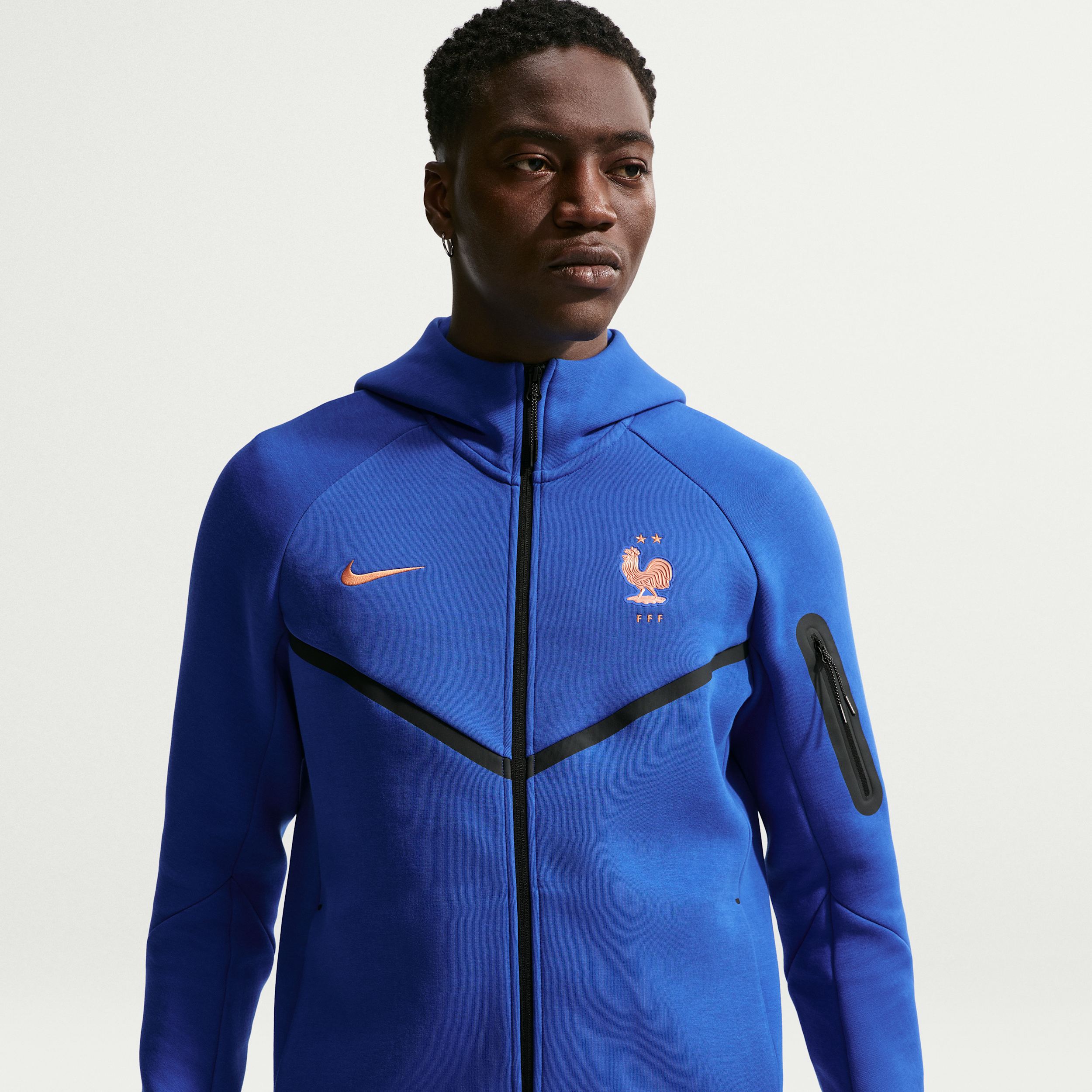 Thumbnail - FFF Tech Fleece Windrunner Nike Fußball-Hoodie mit durchgehendem Reißverschluss für Herren - Blau