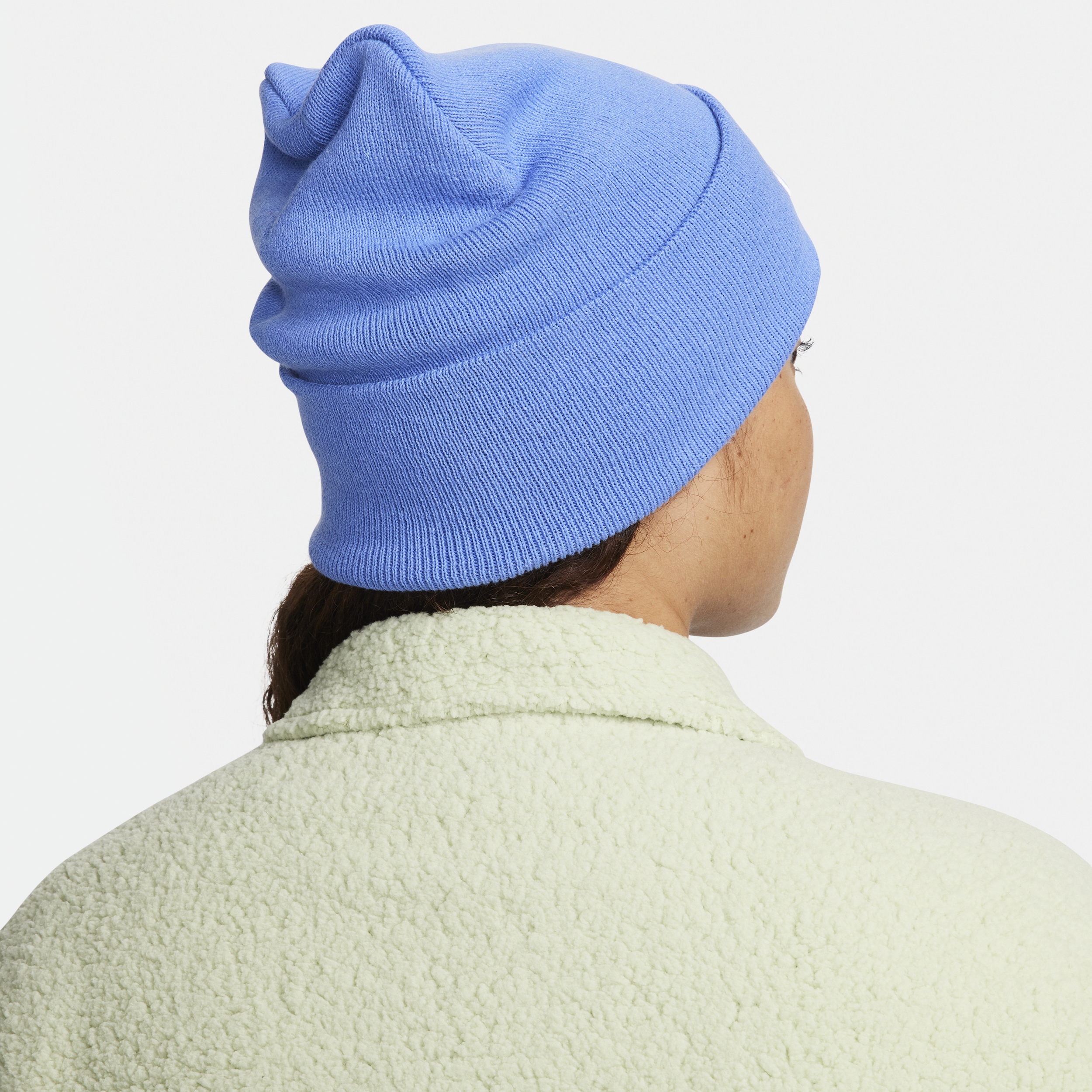 Nike Peak Futura beanie met hoge omslag Blauw