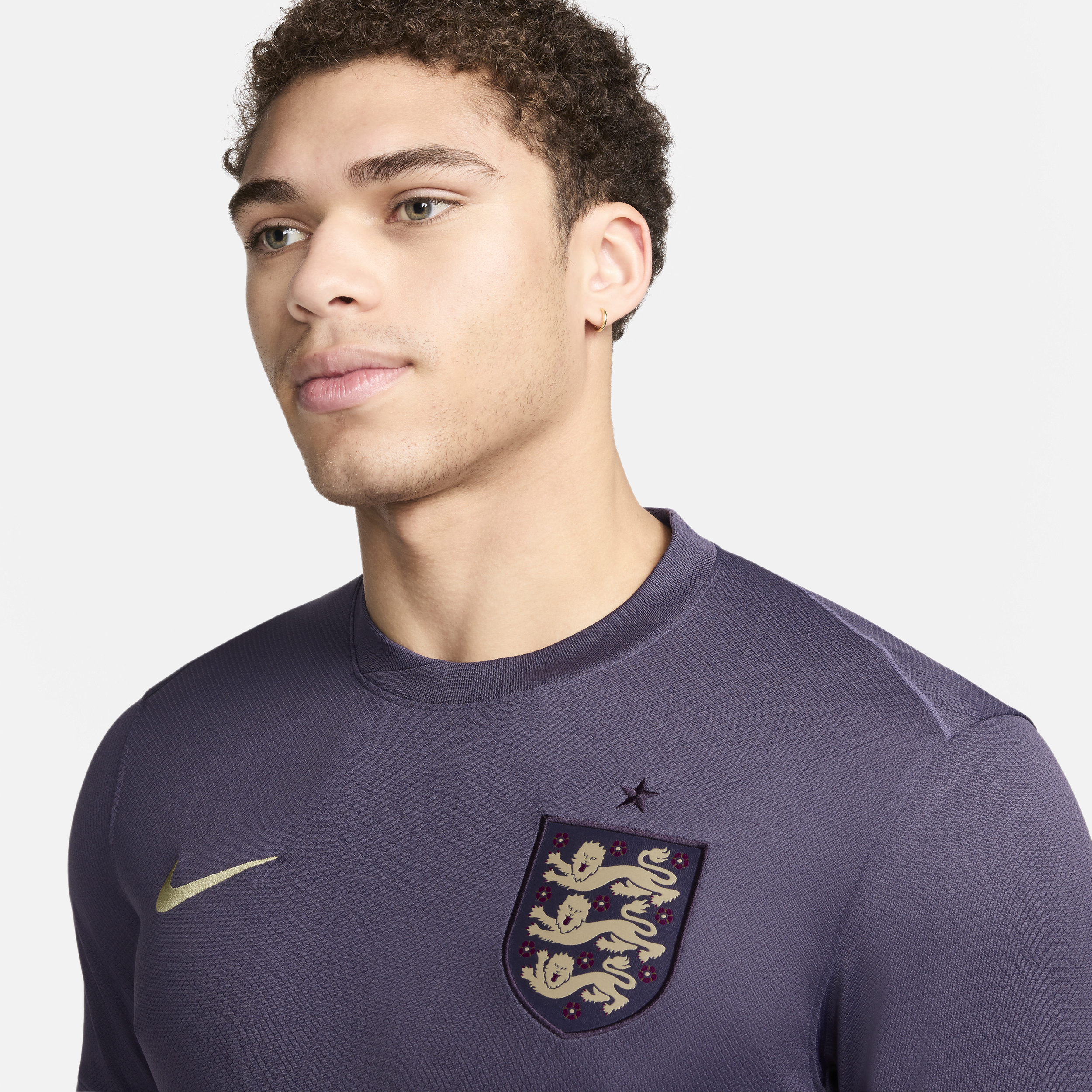 Nike Engeland (herenelftal) 2024 25 Stadium Uit Dri-FIT replica voetbalshirt voor heren Paars