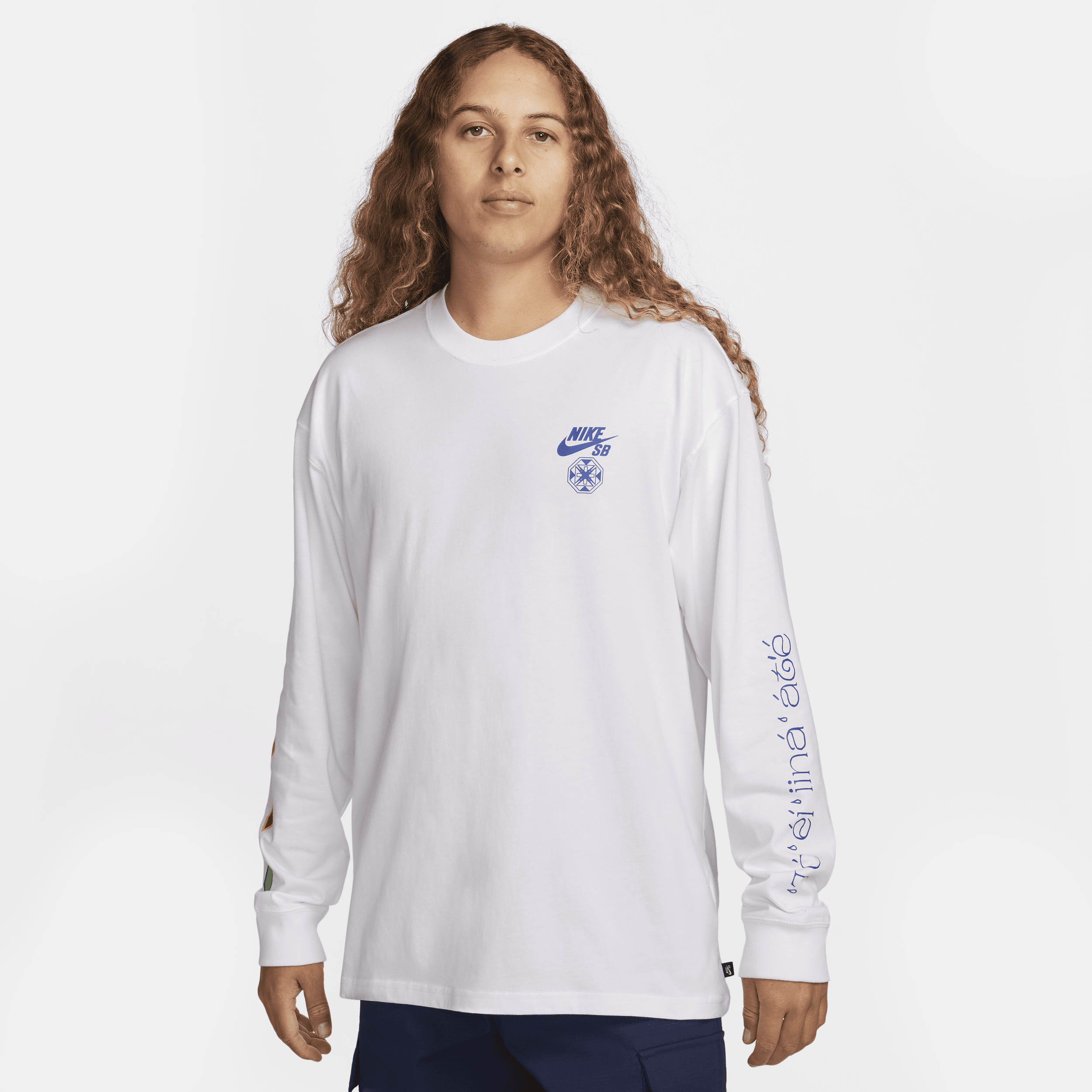 Nike SB x Di'Orr Greenwood Max90 skateshirt met lange mouwen Wit