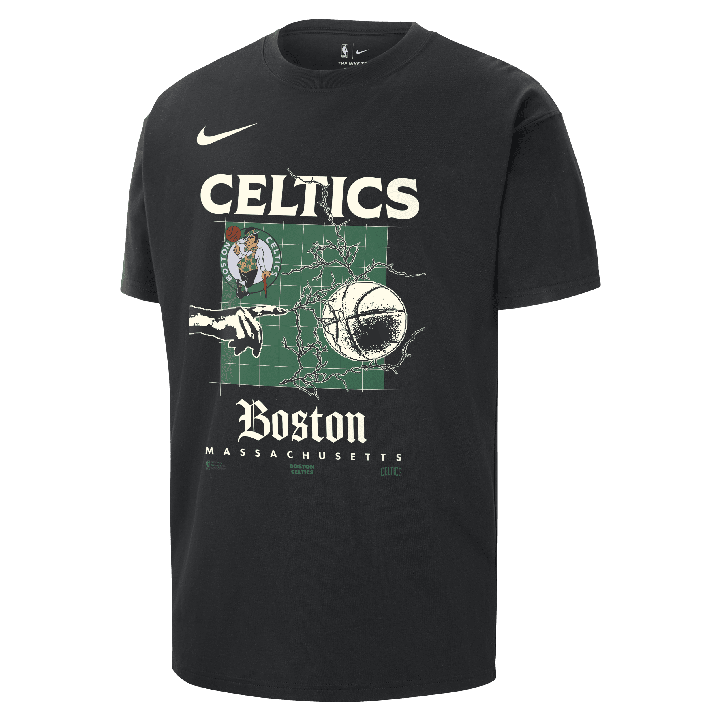 Nike Boston Celtics Courtside Max90 NBA T-shirt voor heren Zwart