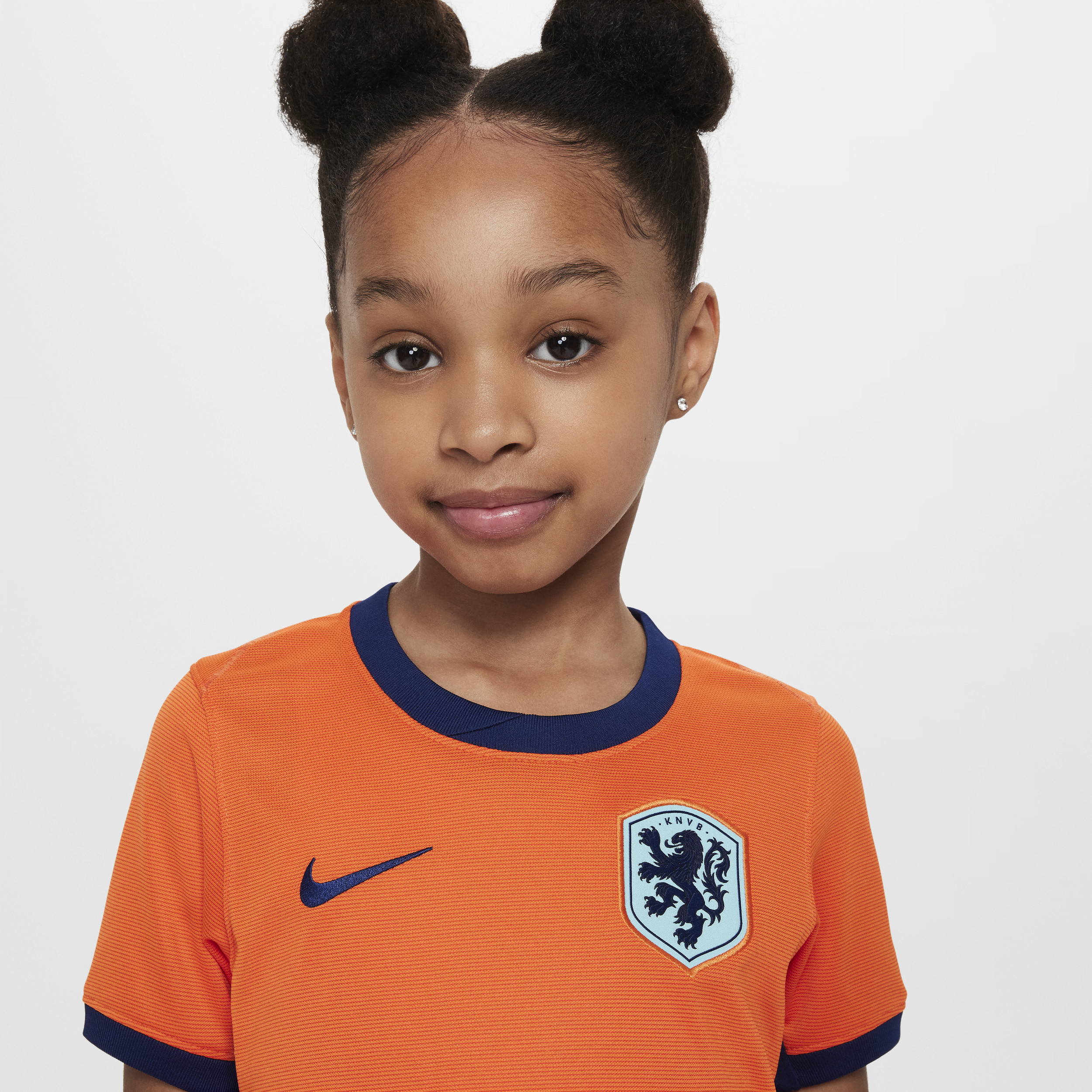 Nike Nederland 2024 Stadium Thuis driedelig replica voetbaltenue voor kleuters Oranje
