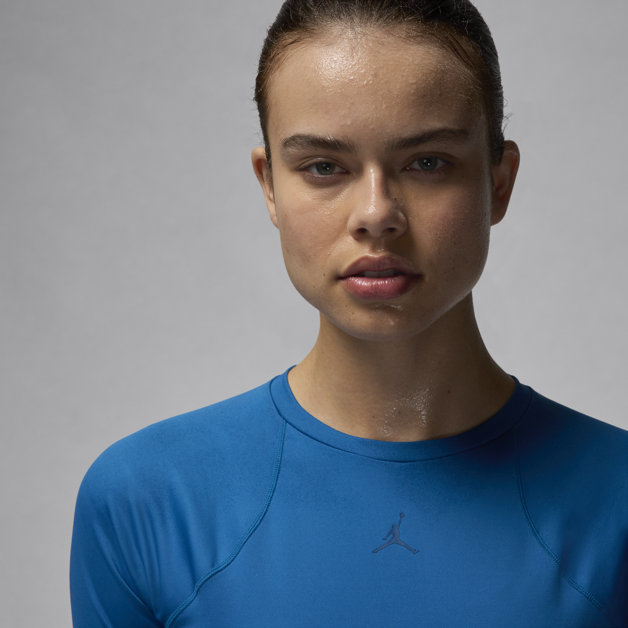 Haut à manches courtes Double Threat Jordan Sport pour femme - Bleu