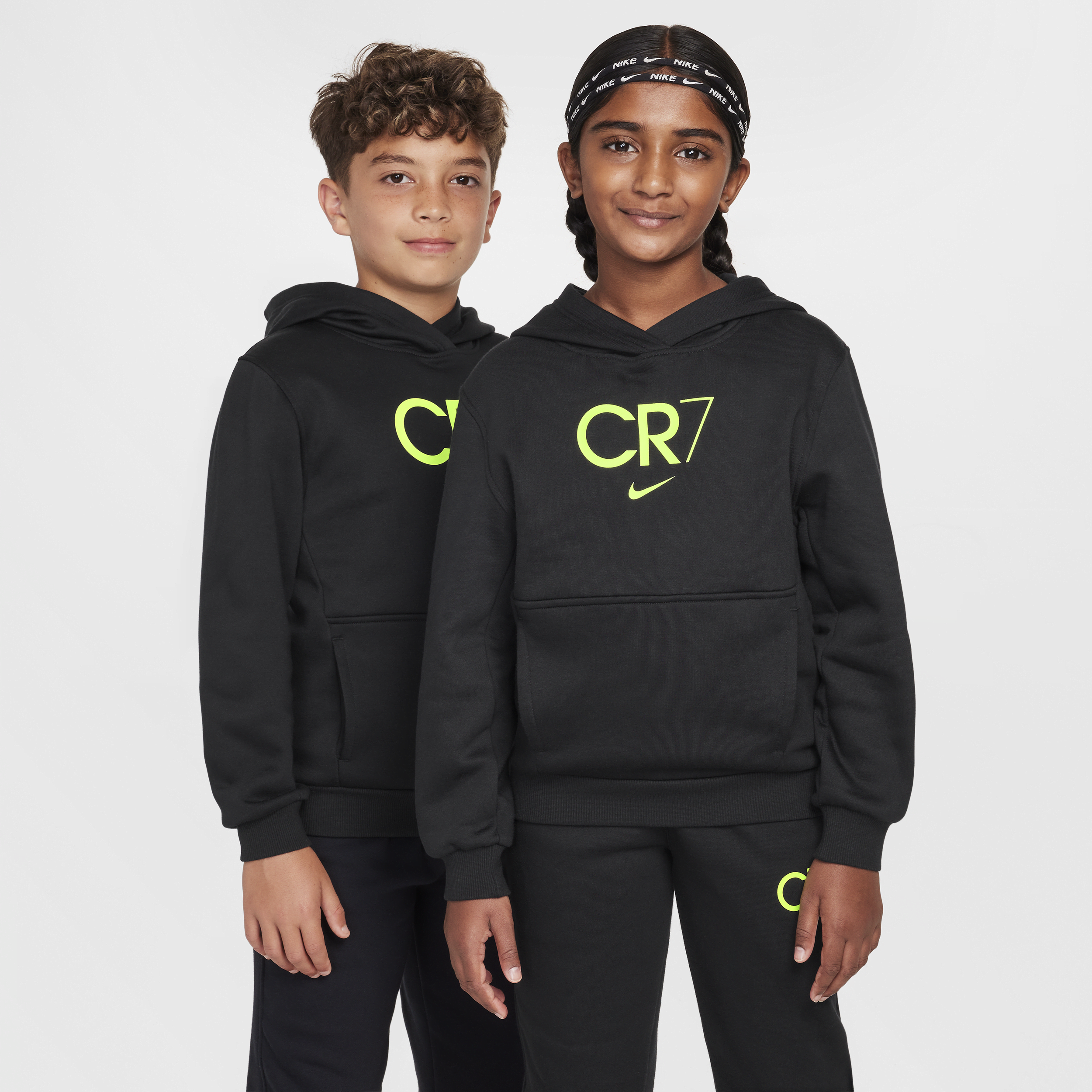 Sweat à capuche de foot CR7 Club Fleece pour ado - Noir
