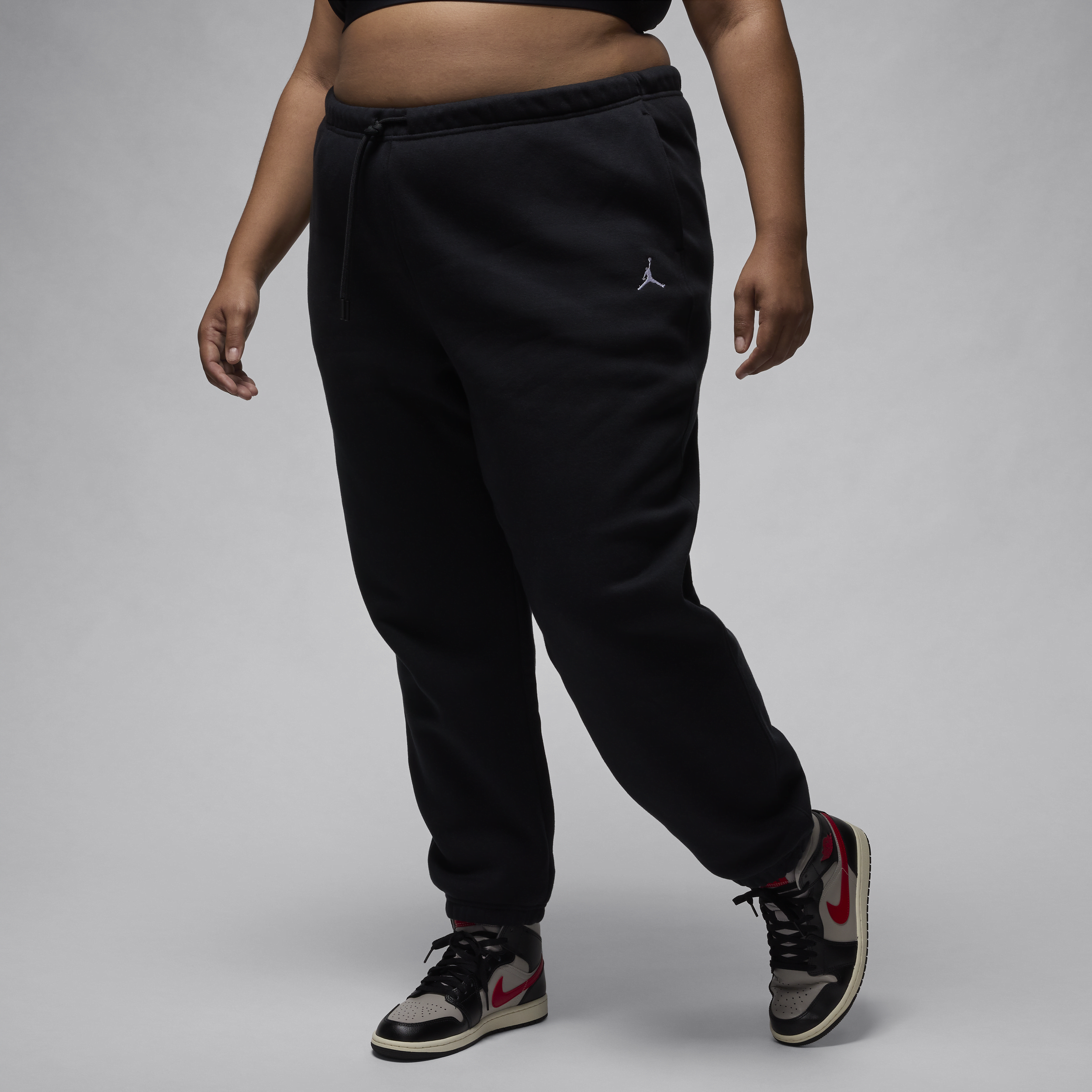 „Jordan Brooklyn Fleece Hose für Damen in großen Größen – Schwarz | Bequeme