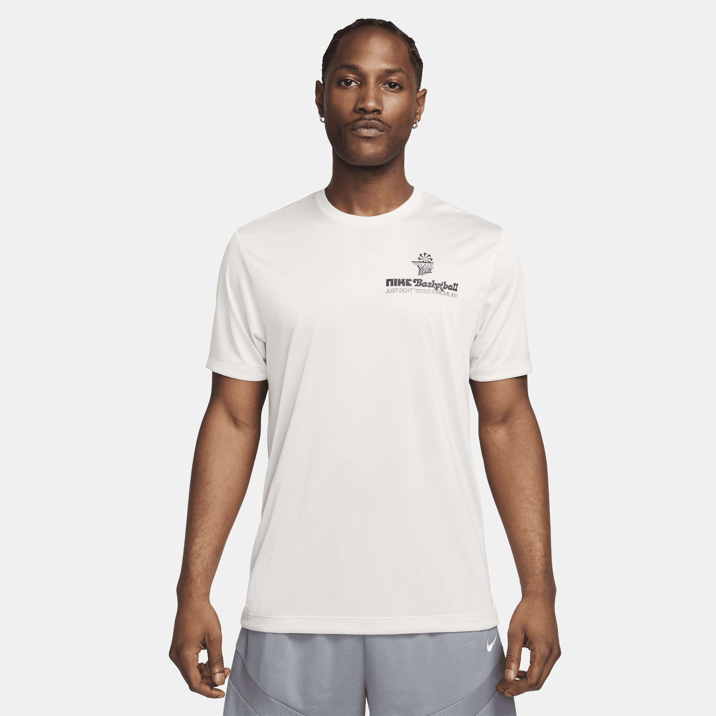 Nike Dri-FIT basketbalshirt voor heren Grijs