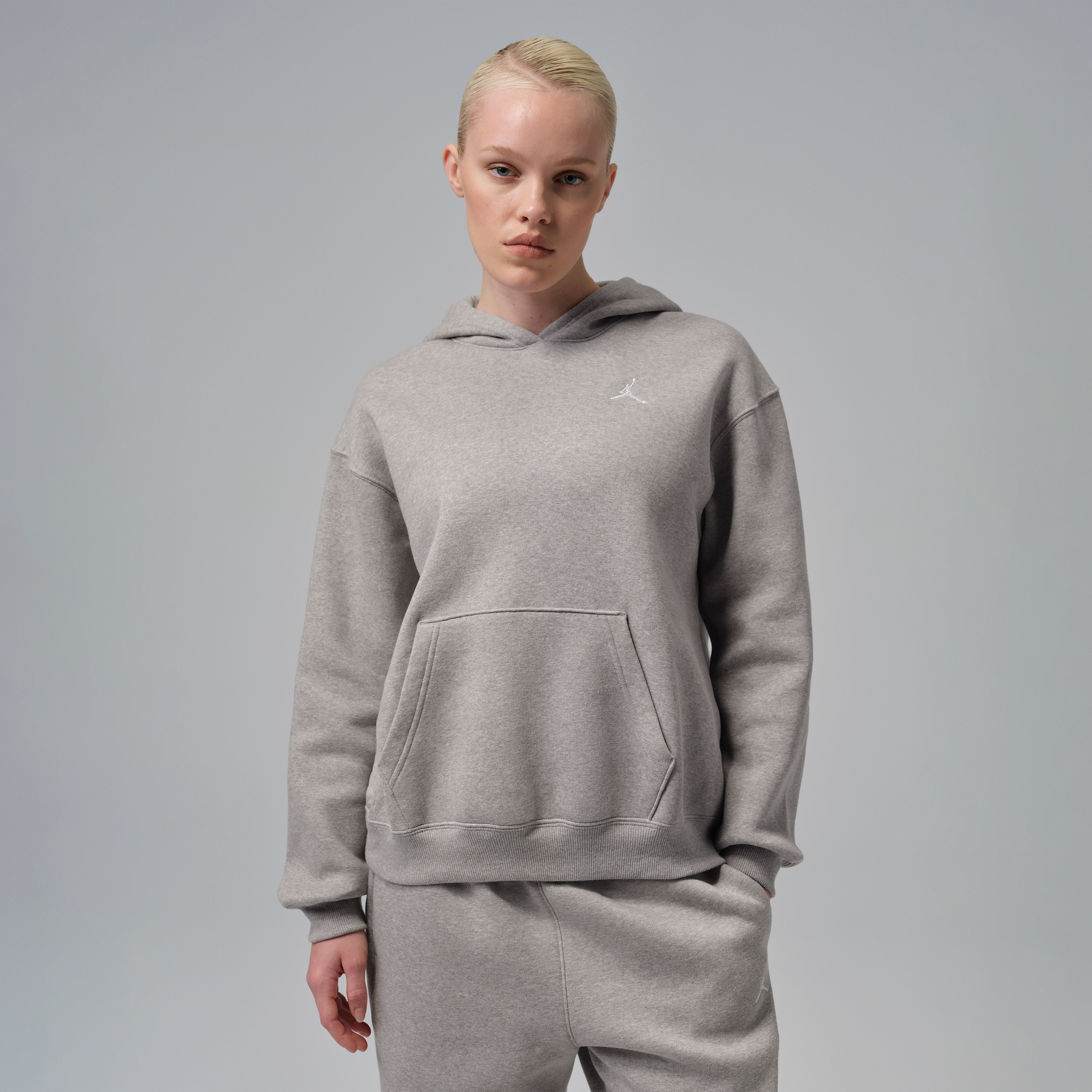 Felpa pullover con cappuccio Jordan Brooklyn Fleece – Donna - Grigio