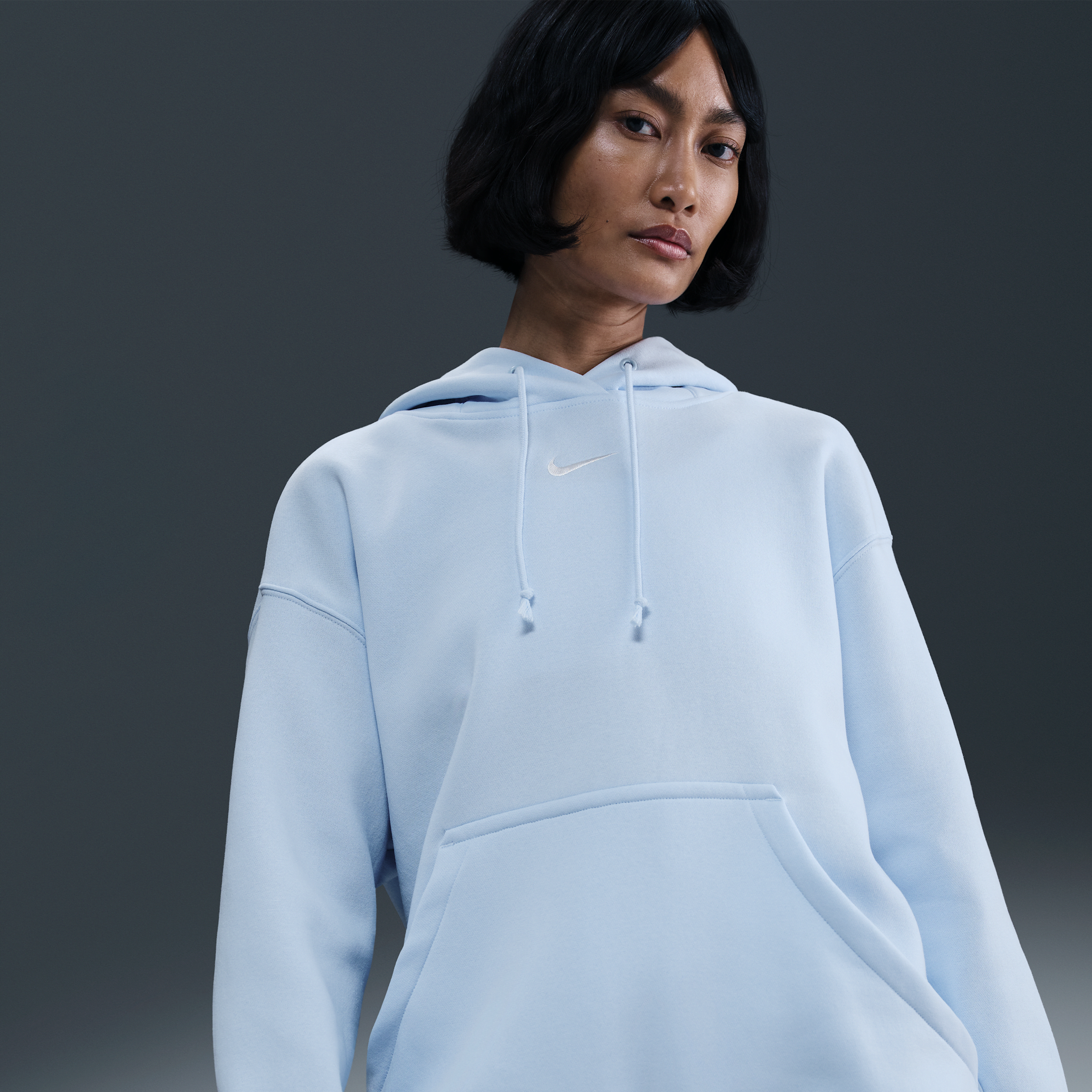 Nike Phoenix Fleece Women's Oversized Pullover Hoodie - Blue - Fleece