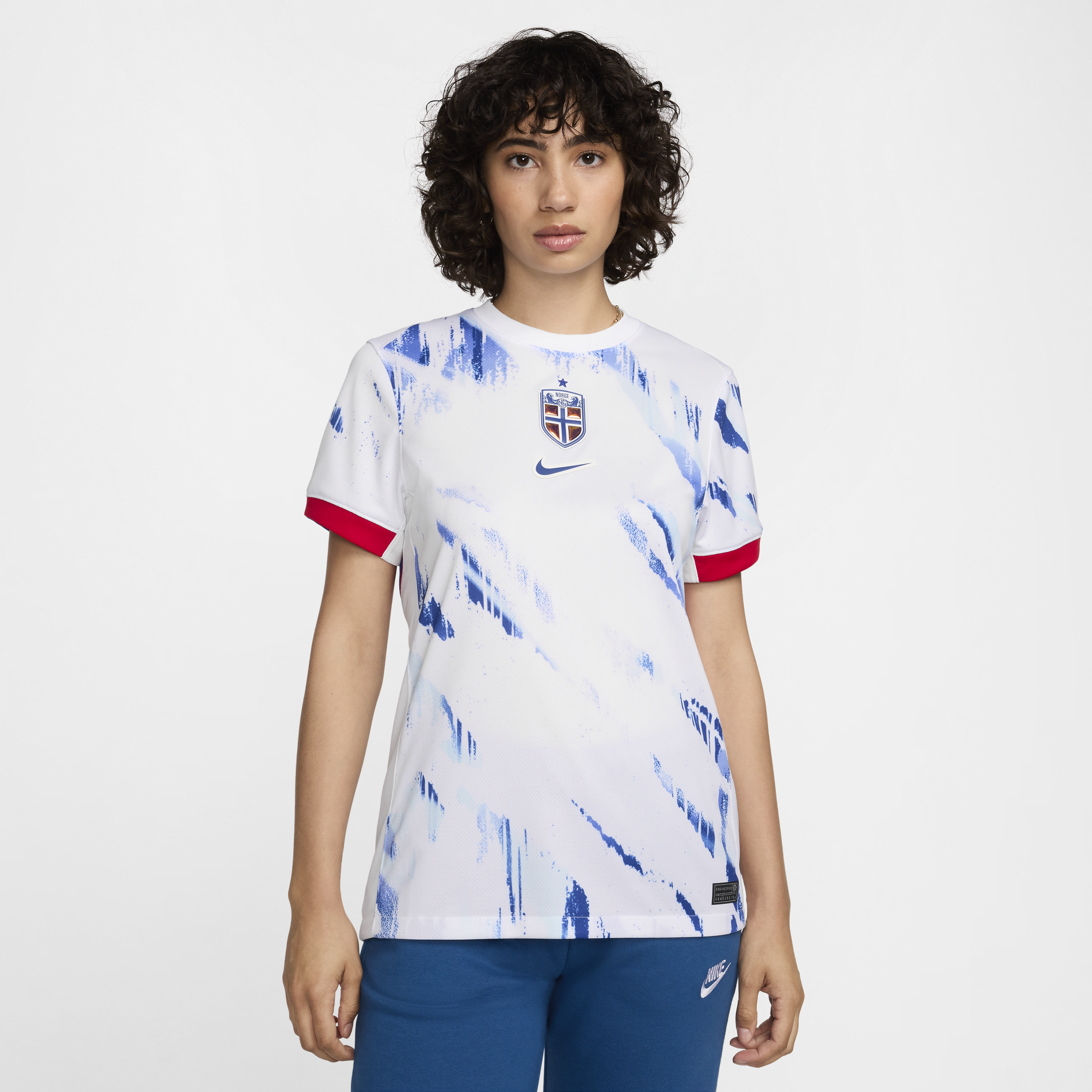 Noorwegen (herenelftal) 2024 25 Stadium Uit Nike Dri-FIT replica voetbalshirt voor dames Wit