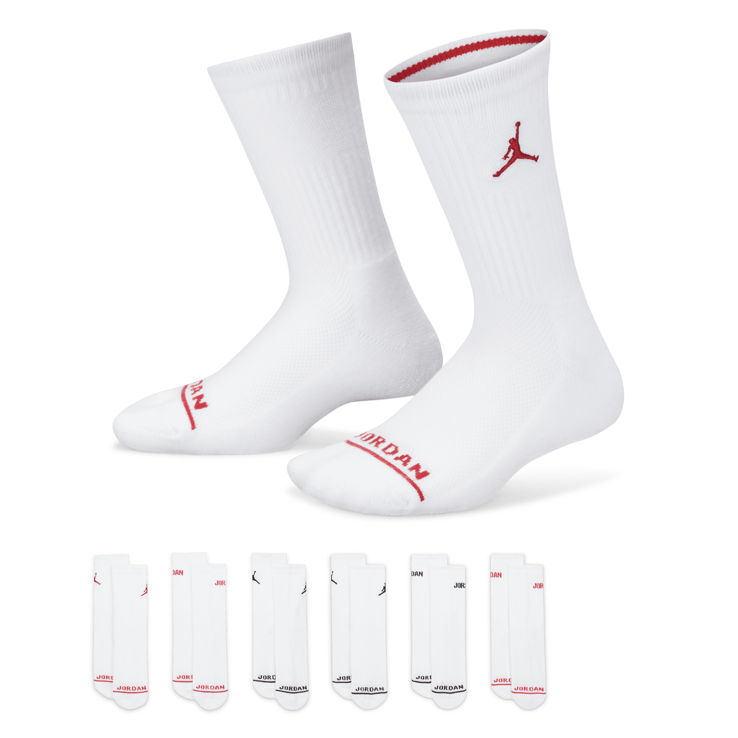Chaussettes mi-mollet Jordan pour jeune enfant (6 paires) - Blanc