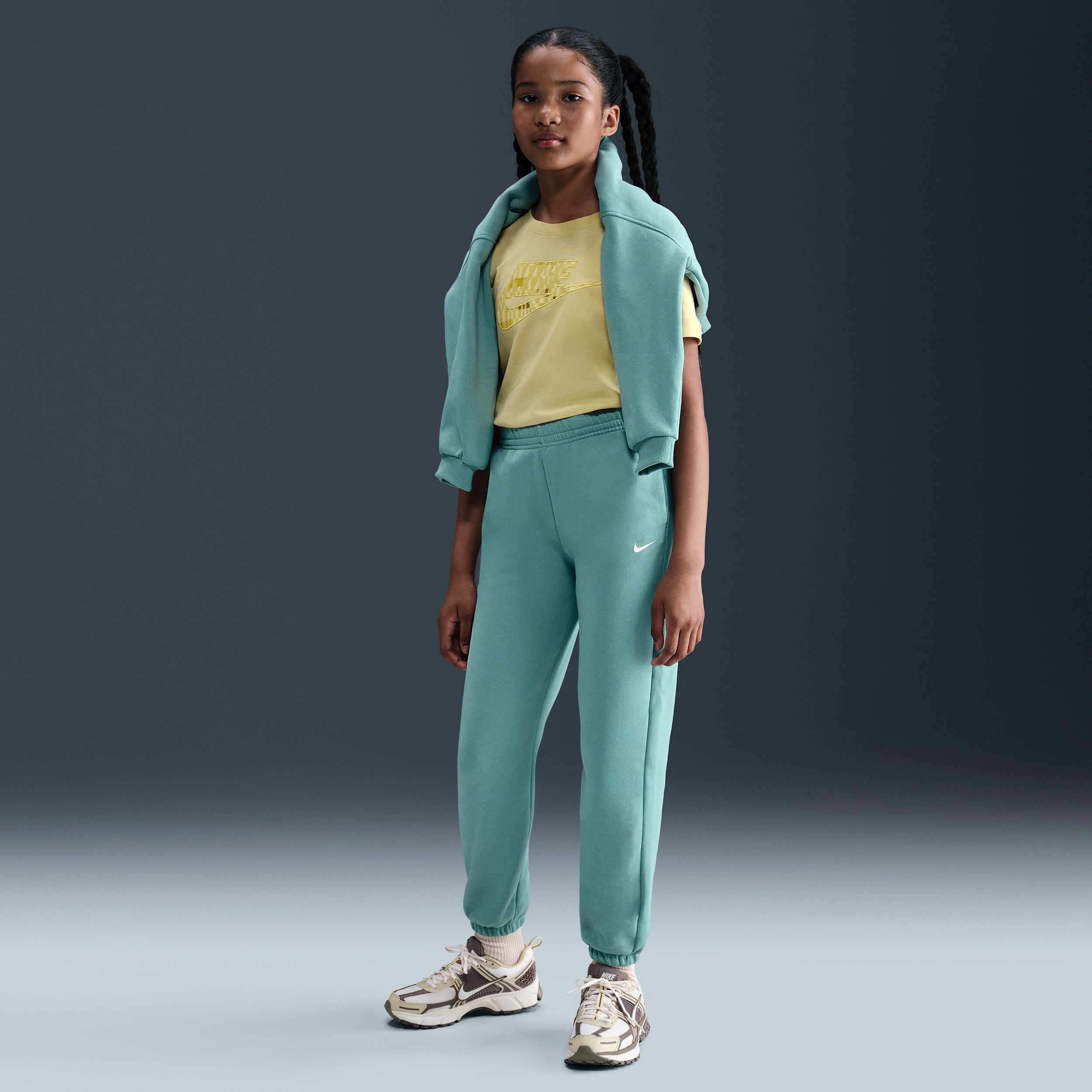 Nike Sportswear oversized fleecebroek voor meisjes Groen