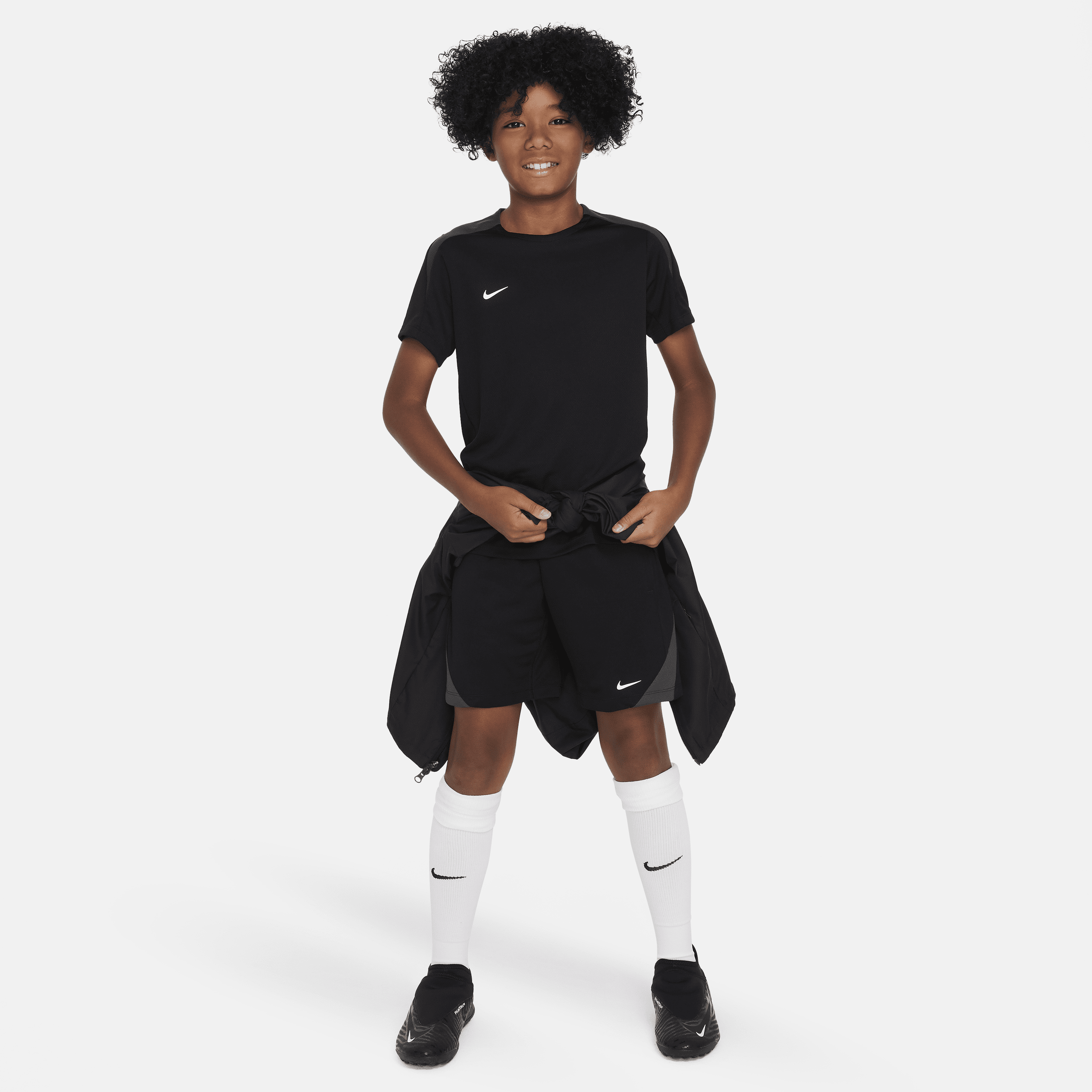 Nike Dri-FIT Strike voetbaltop met korte mouwen voor kids Zwart