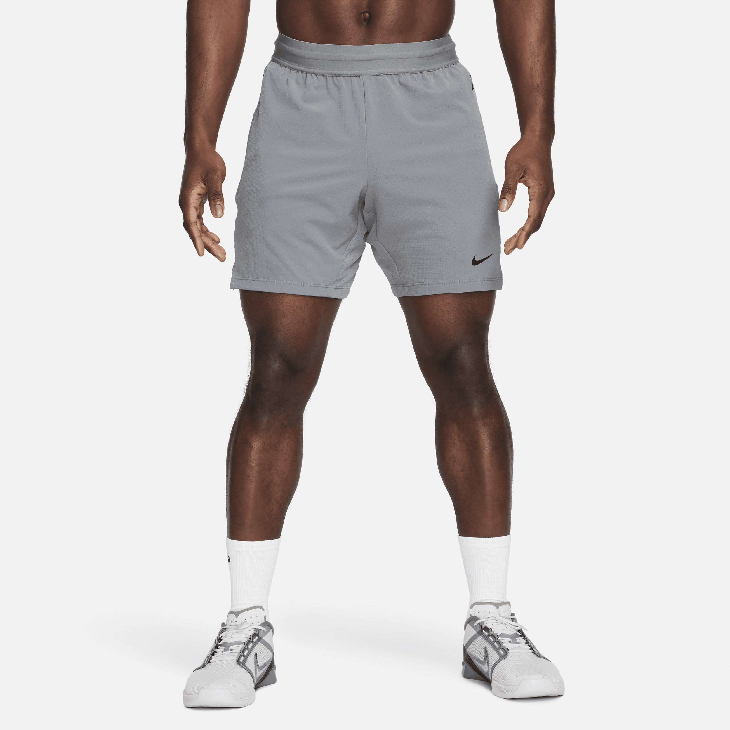 Nike Flex Rep 4.0 Dri-FIT niet-gevoerde fitnessshorts voor heren (18 cm) Grijs