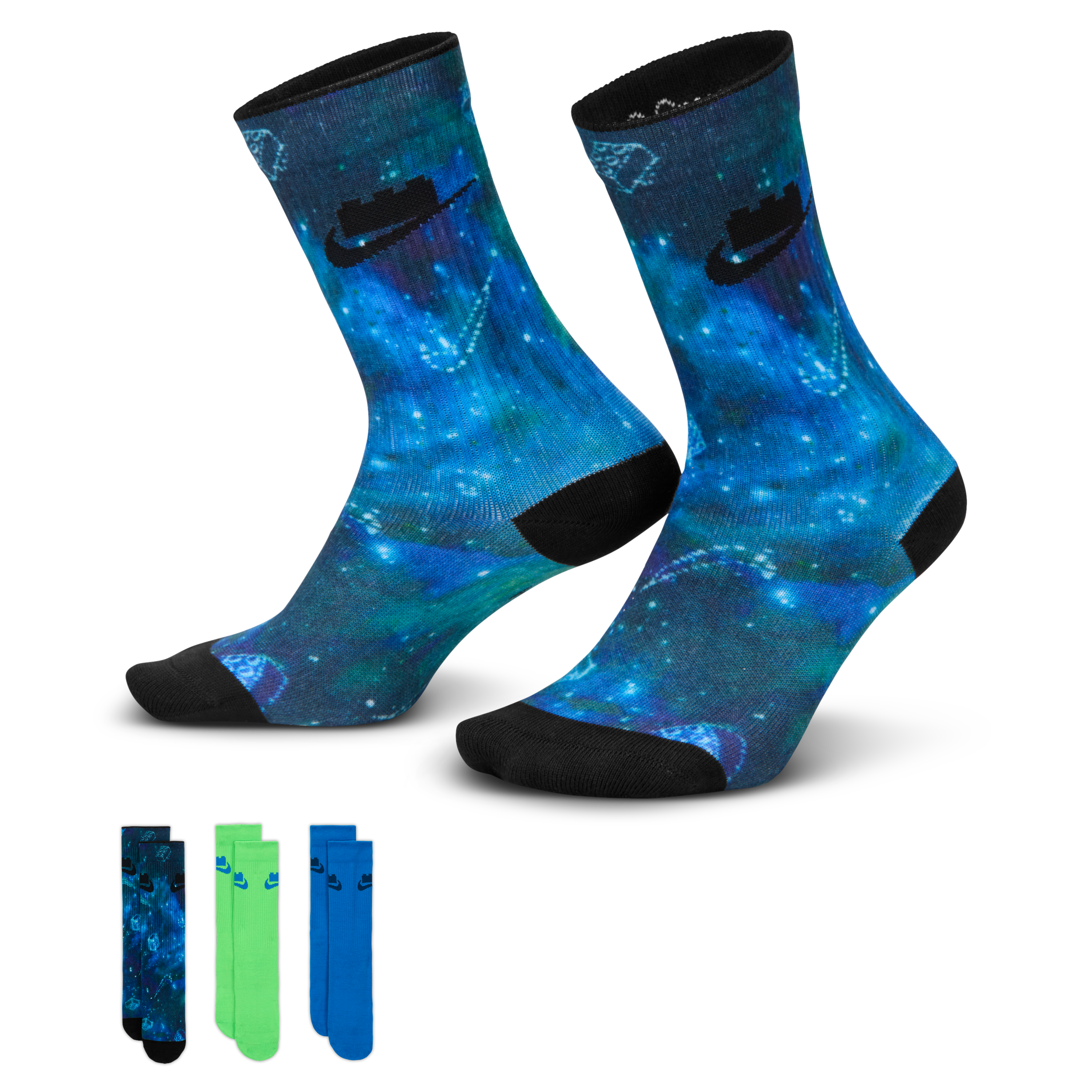 Nike x LEGO® Collection Everyday Essentials Crew Socks (3 Pairs) - Multi-Colour