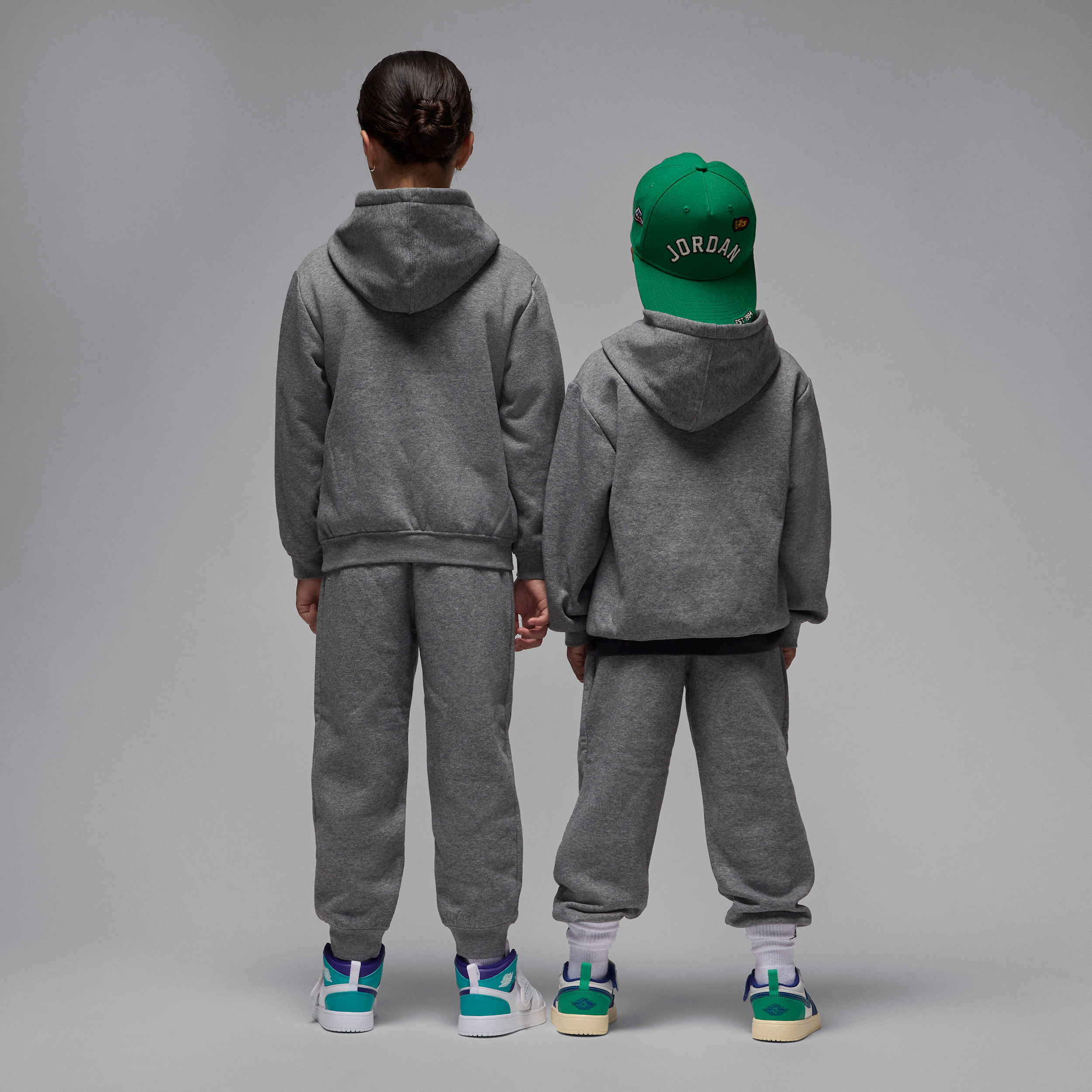 Thumbnail - Jordan Brooklyn Fleece 2-teiliges Hoodie-Set (jüngere Kinder) - Grau
