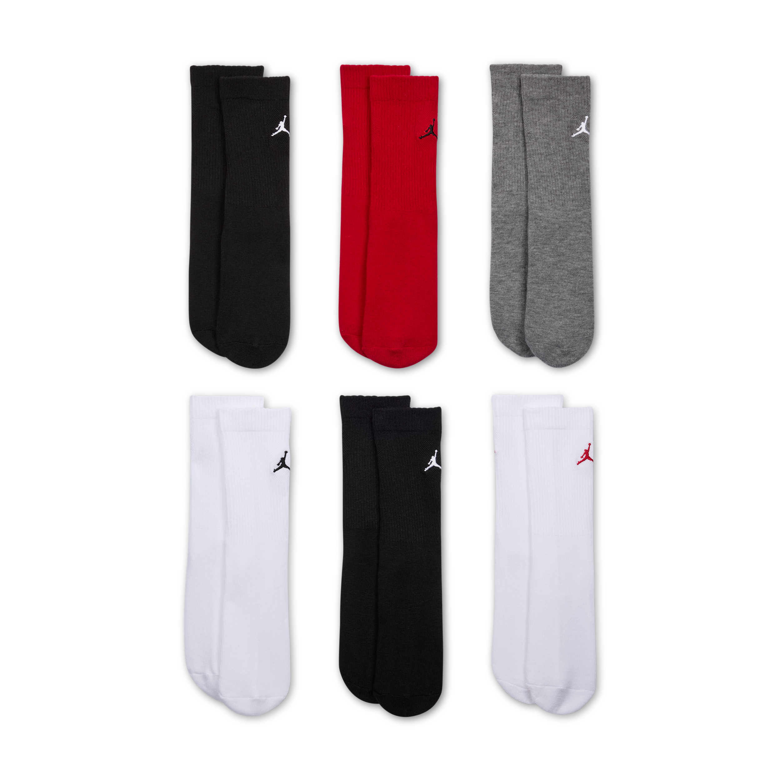 Thumbnail - Jordan Everyday Essentials Crew-Socken für ältere Kinder (6 Paar) - Rot