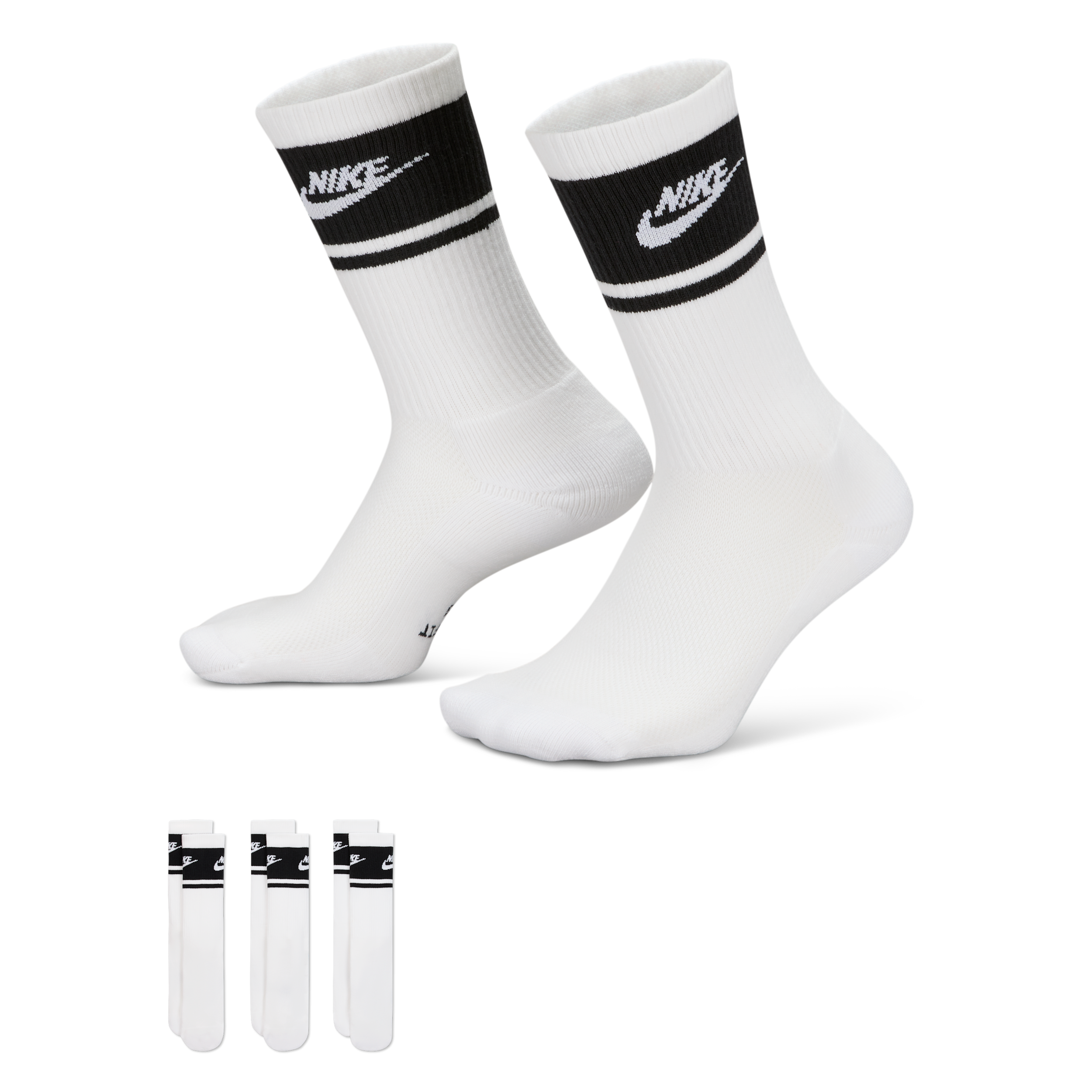 Calze di media lunghezza Nike Everyday Elevated (3 paia) - Bianco