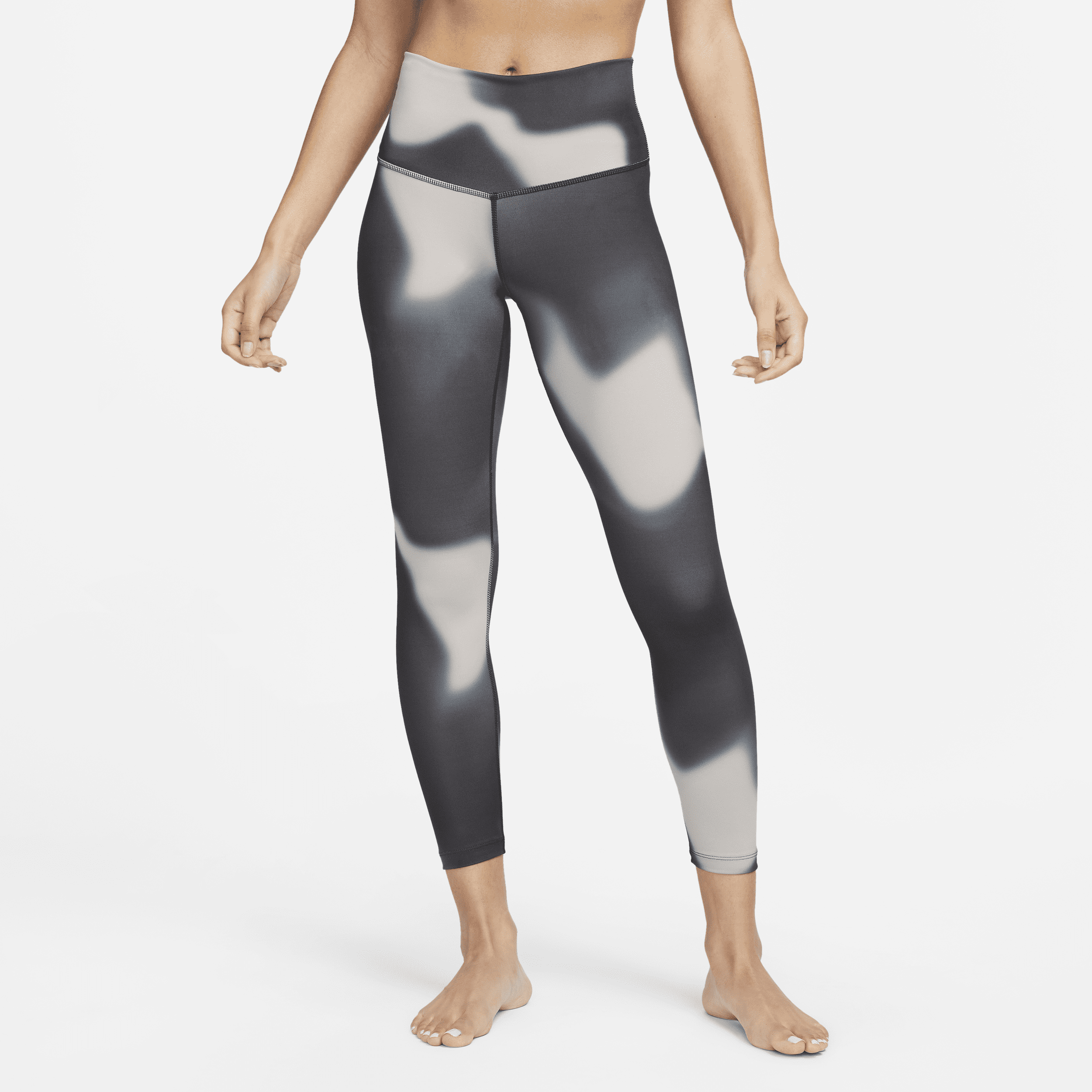Damskie legginsy 7/8 z wysokim stanem i gradientowym efektem barwienia Nike Yoga - Szary