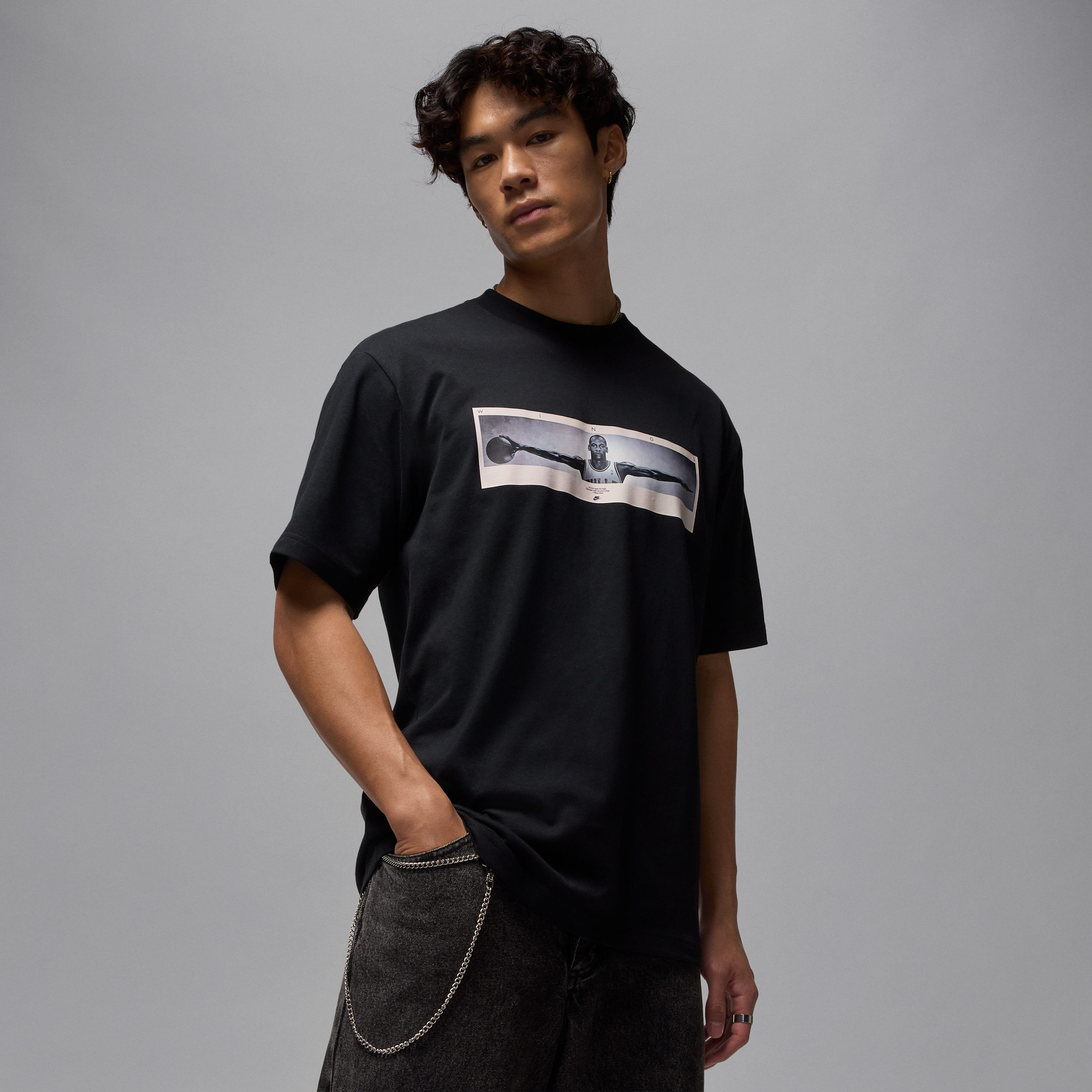 Thumbnail - Jordan T-Shirt mit Foto (Herren) - Schwarz